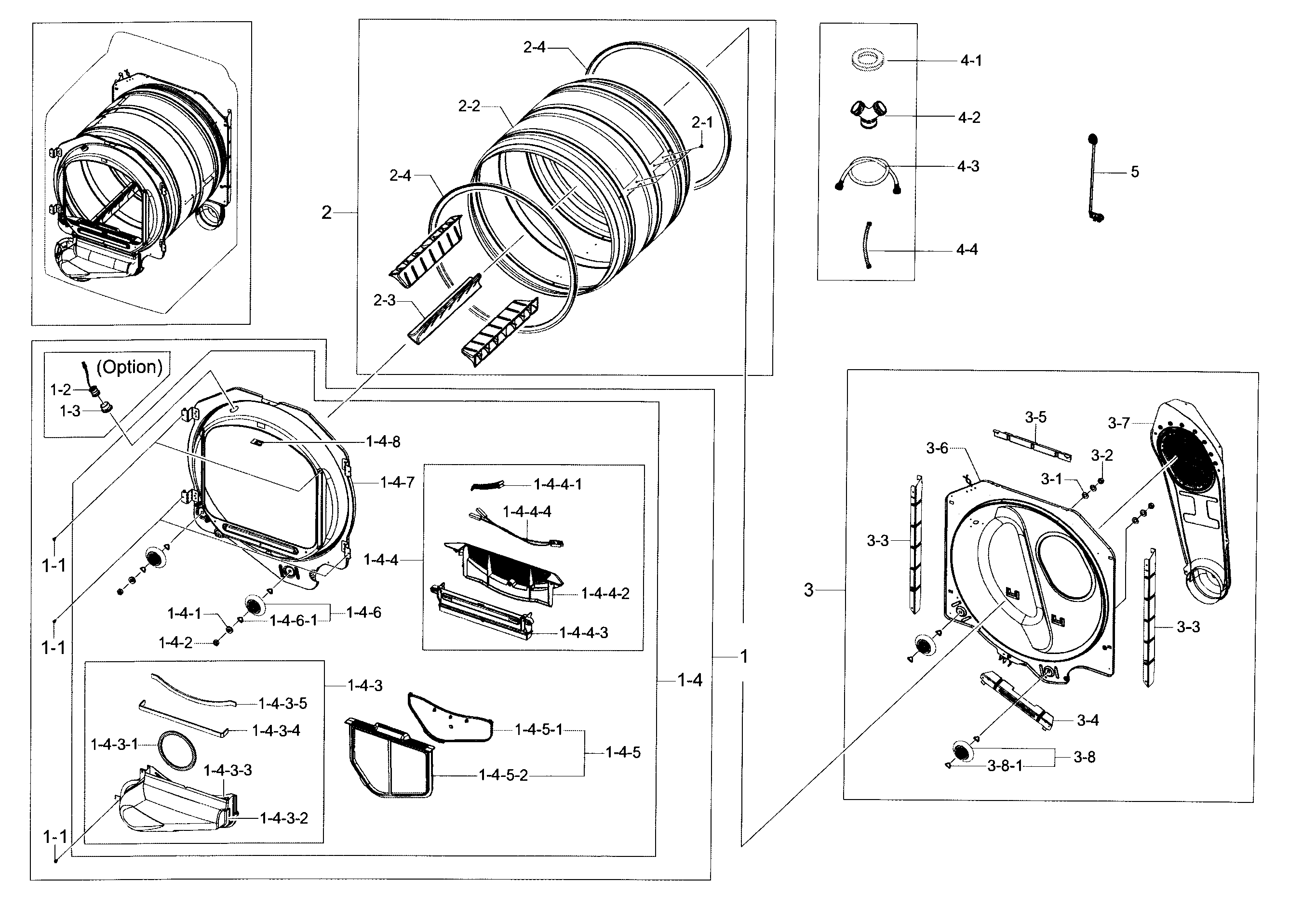 Samsung DV456ETHDSU/AA-00 drum assy diagram