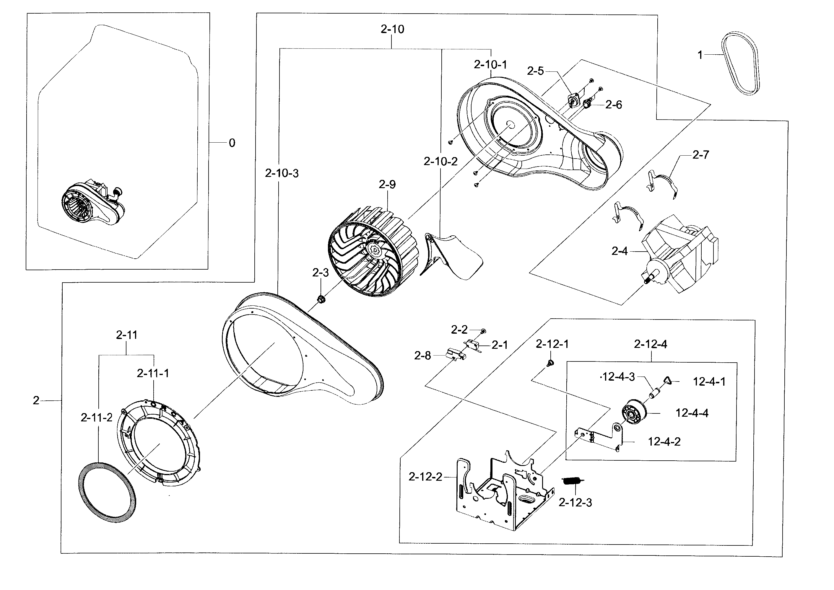 Samsung DV456ETHDSU/AA-00 motor duct diagram