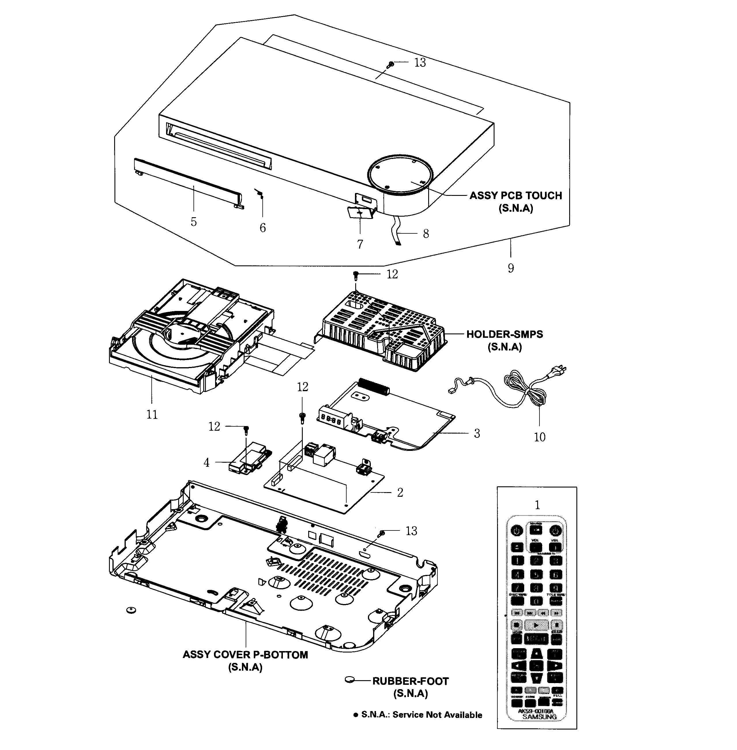 Samsung BD-FM59/ZA-HJ01 main assy diagram