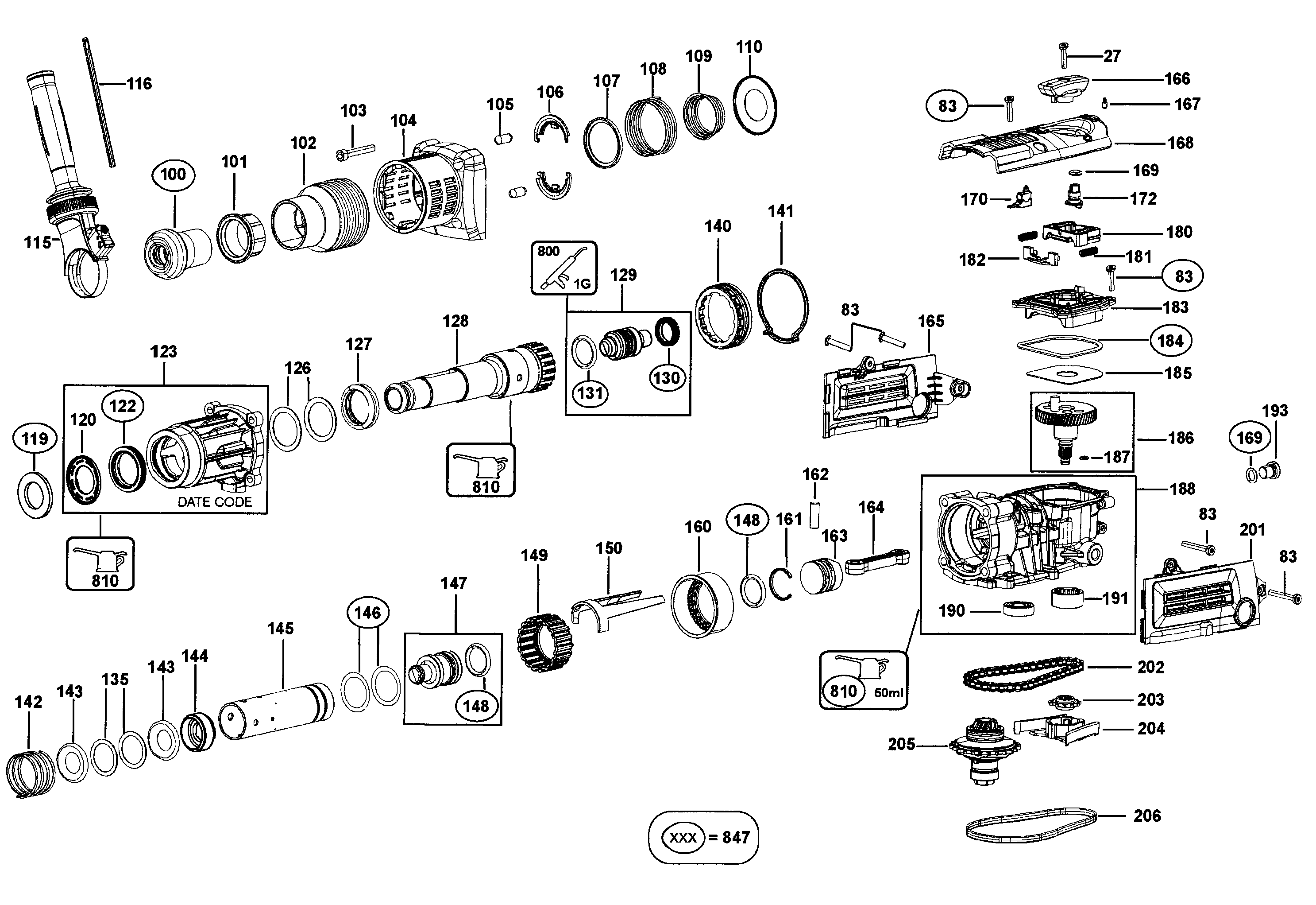 DeWalt D25601K TYPE 1 drive diagram