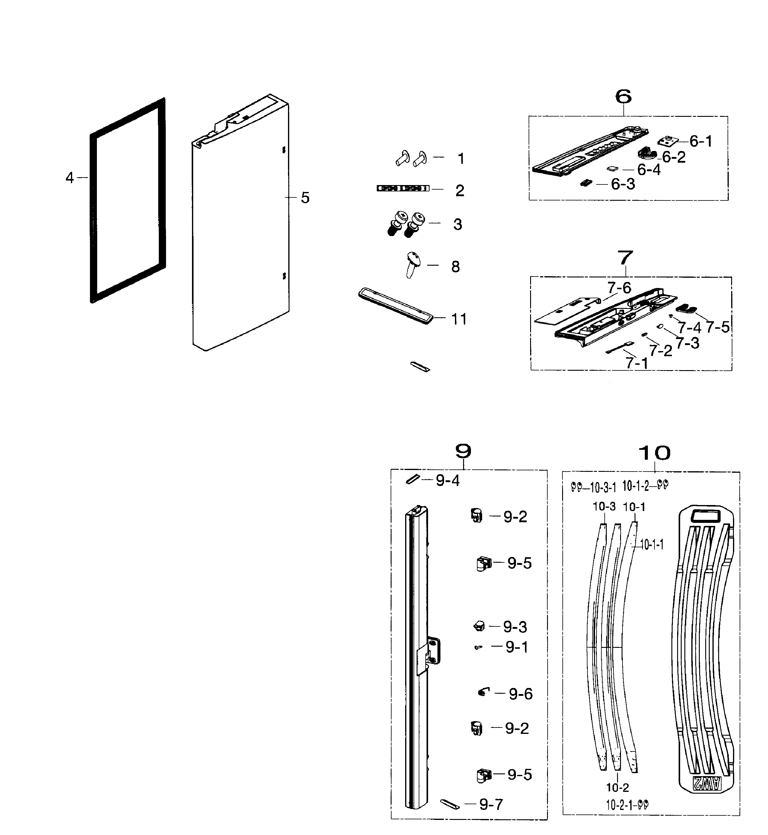 Samsung RF26HFENDSR/AA-00 fridge left door diagram