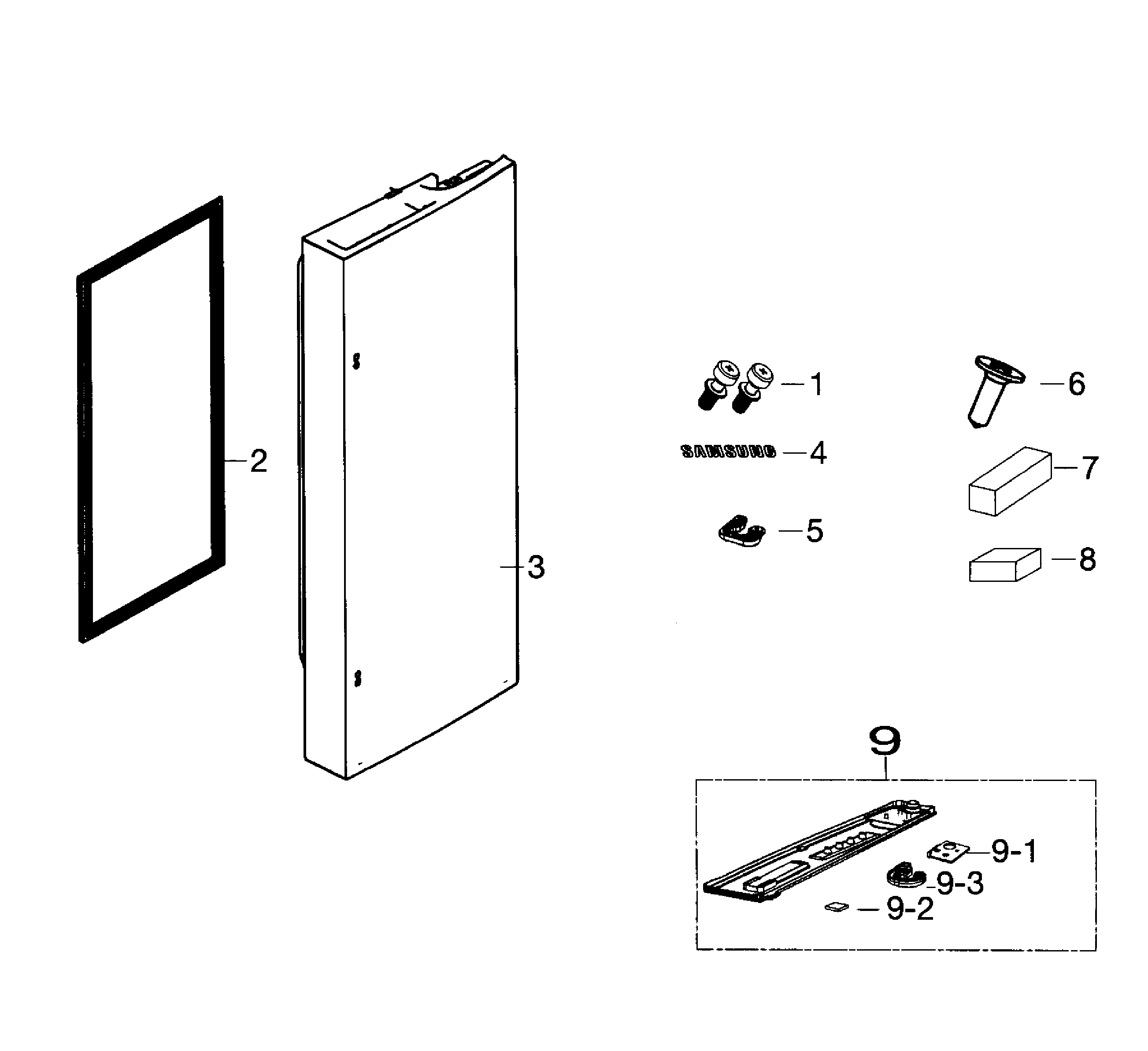 Samsung RF26HFENDSR/AA-00 fridge right door diagram
