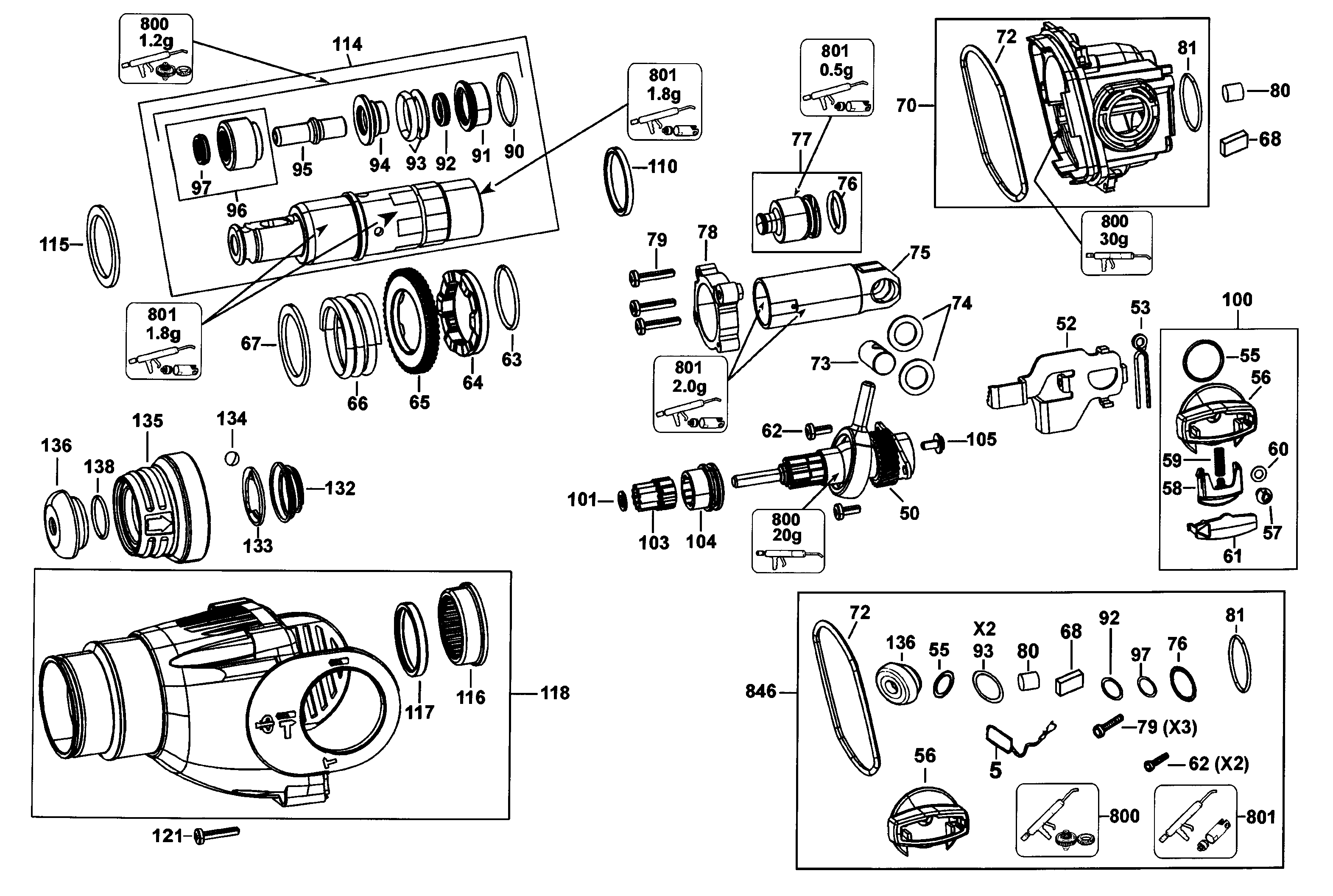 DeWalt D25223K TYPE 2 hammer diagram