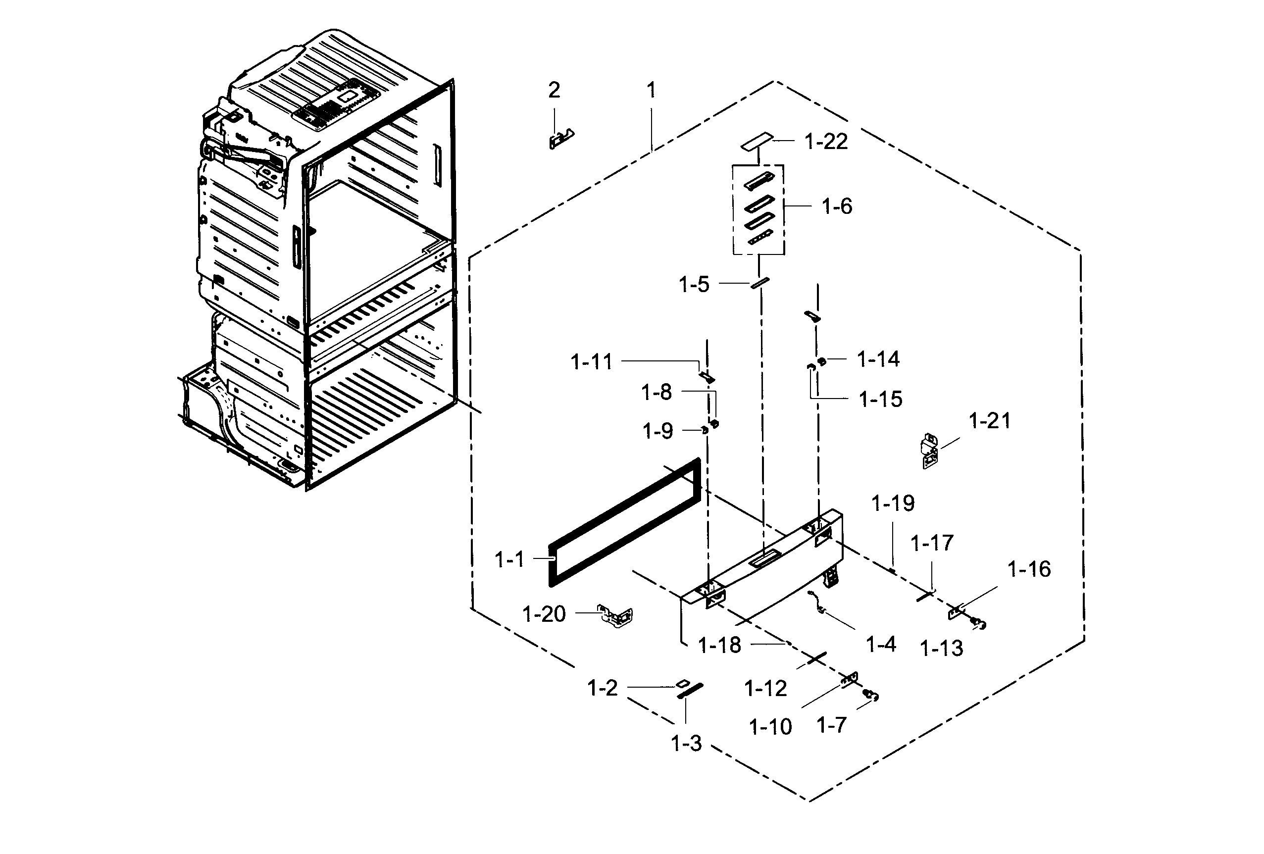 Samsung RF28HMEDBSR/AA-03 flexzone door diagram