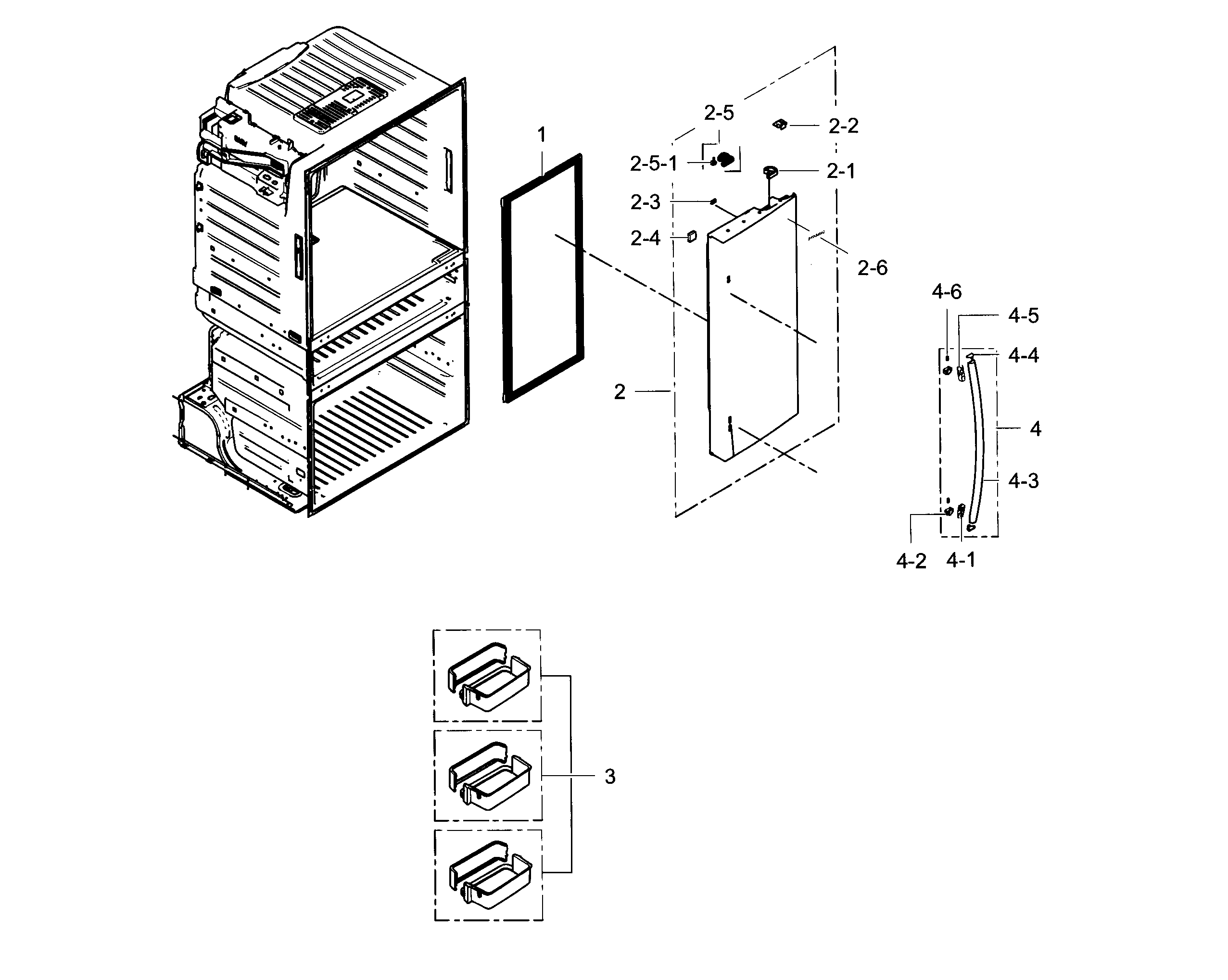 Samsung RF28HMEDBSR/AA-03 refrigerator door r diagram