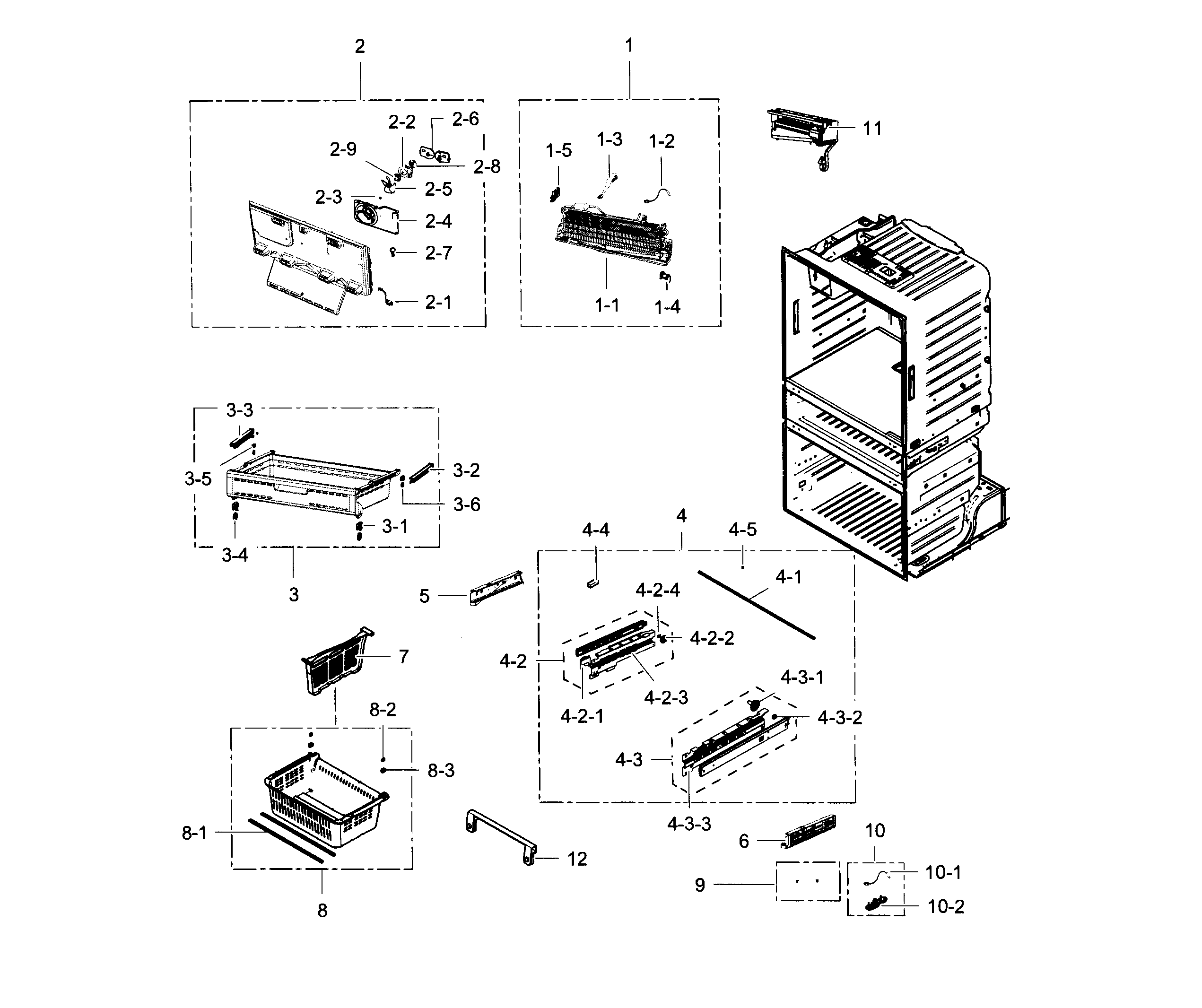 Samsung RF28HMEDBSR/AA-04 freezer / icemaker diagram
