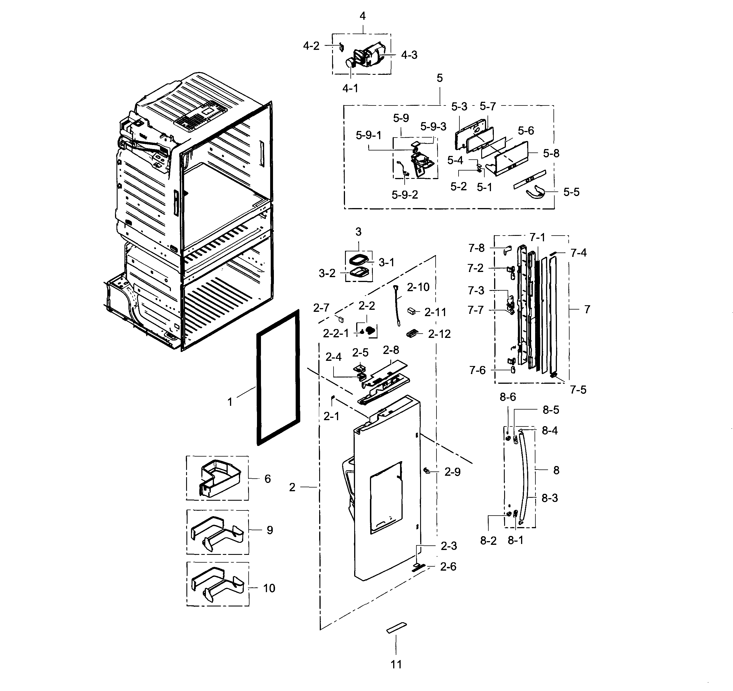 Samsung RF28HMEDBSR/AA-04 refrigerator door l diagram