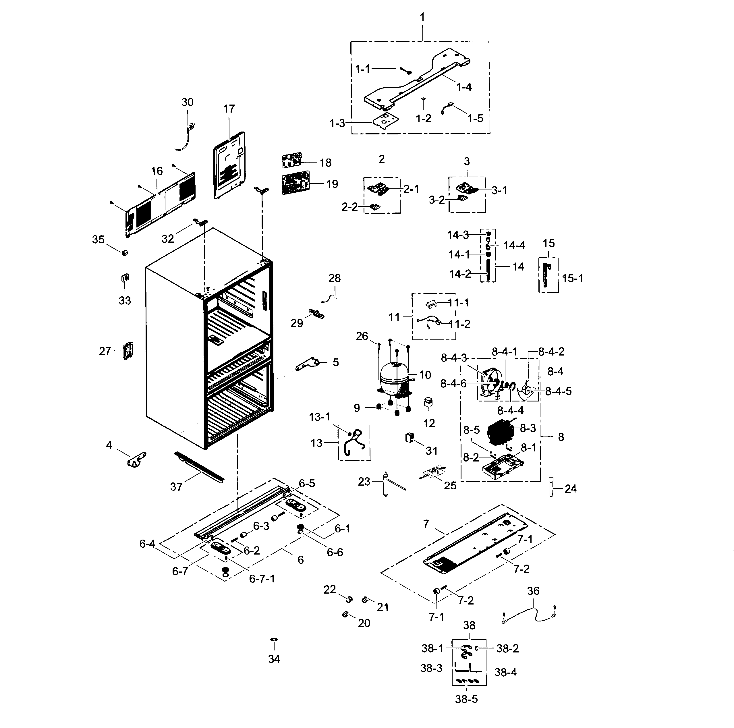 Samsung RF24FSEDBSR/AA-04 cabinet diagram