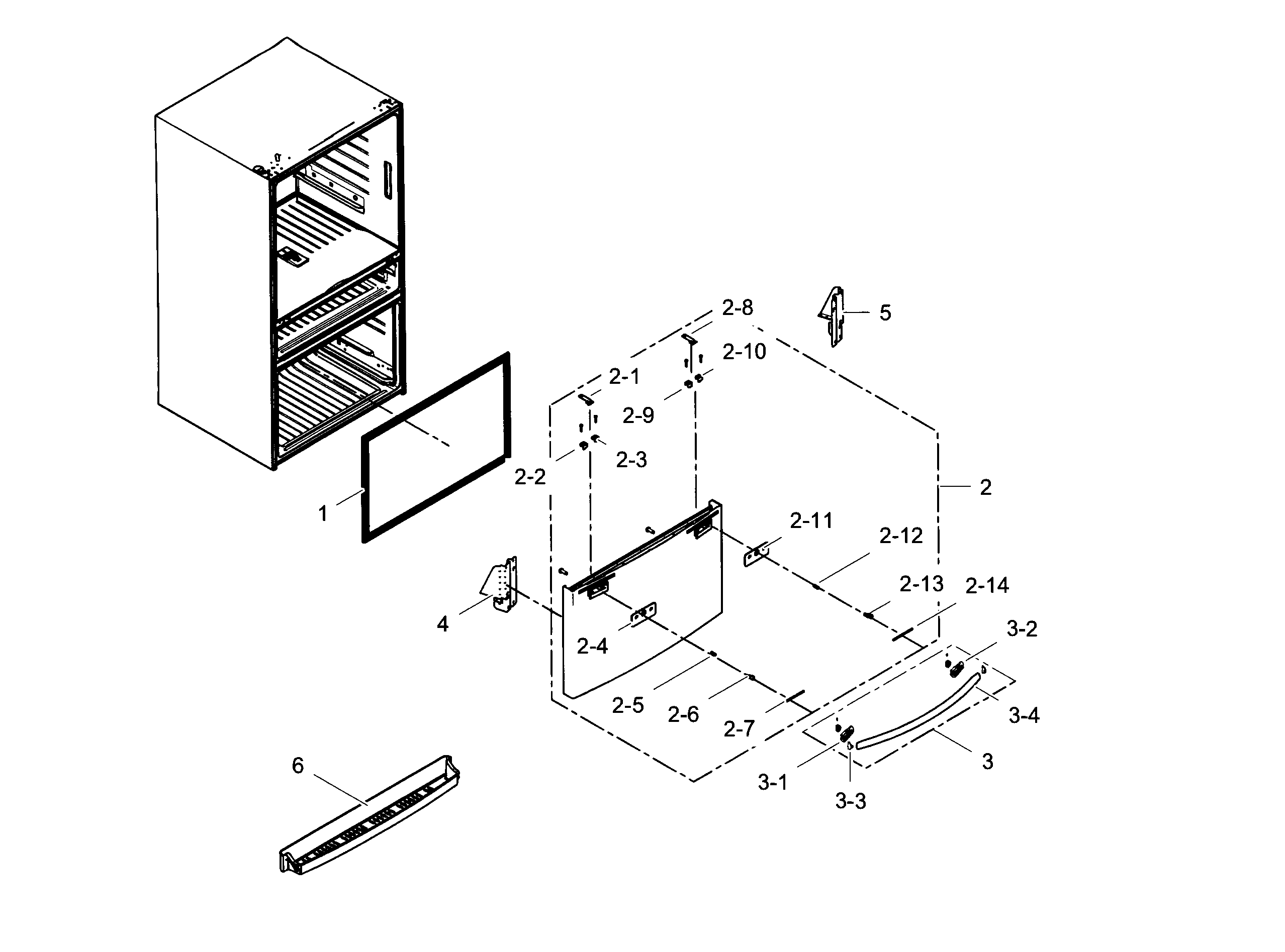 Samsung RF24FSEDBSR/AA-04 freezer door diagram