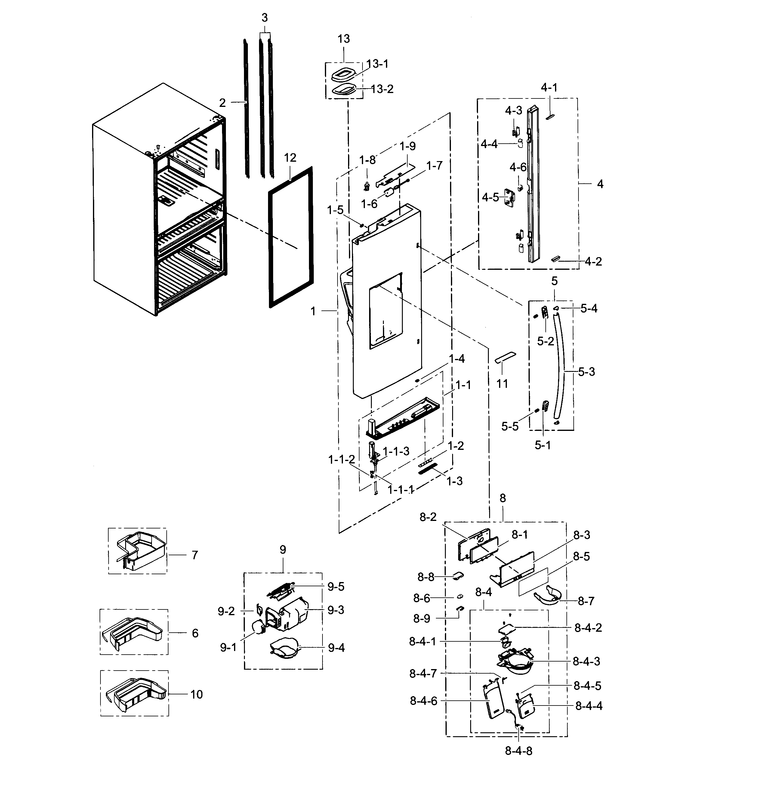 Samsung RF24FSEDBSR/AA-04 refrigerator door l diagram