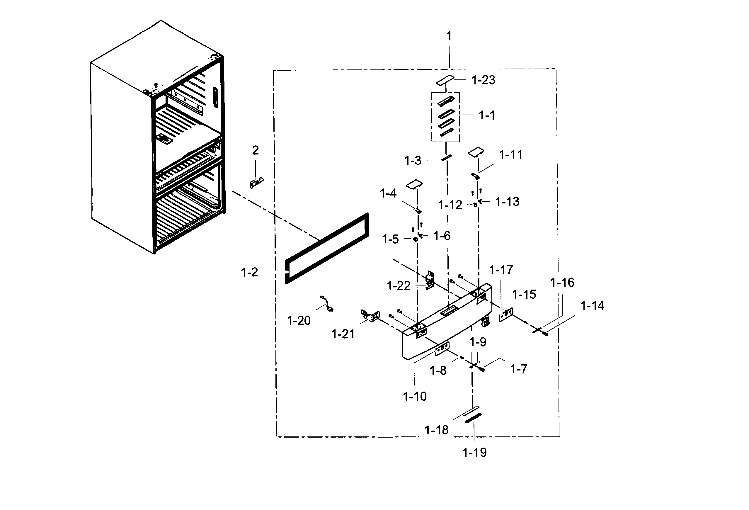 Samsung RF24FSEDBSR/AA-04 flexzone door diagram