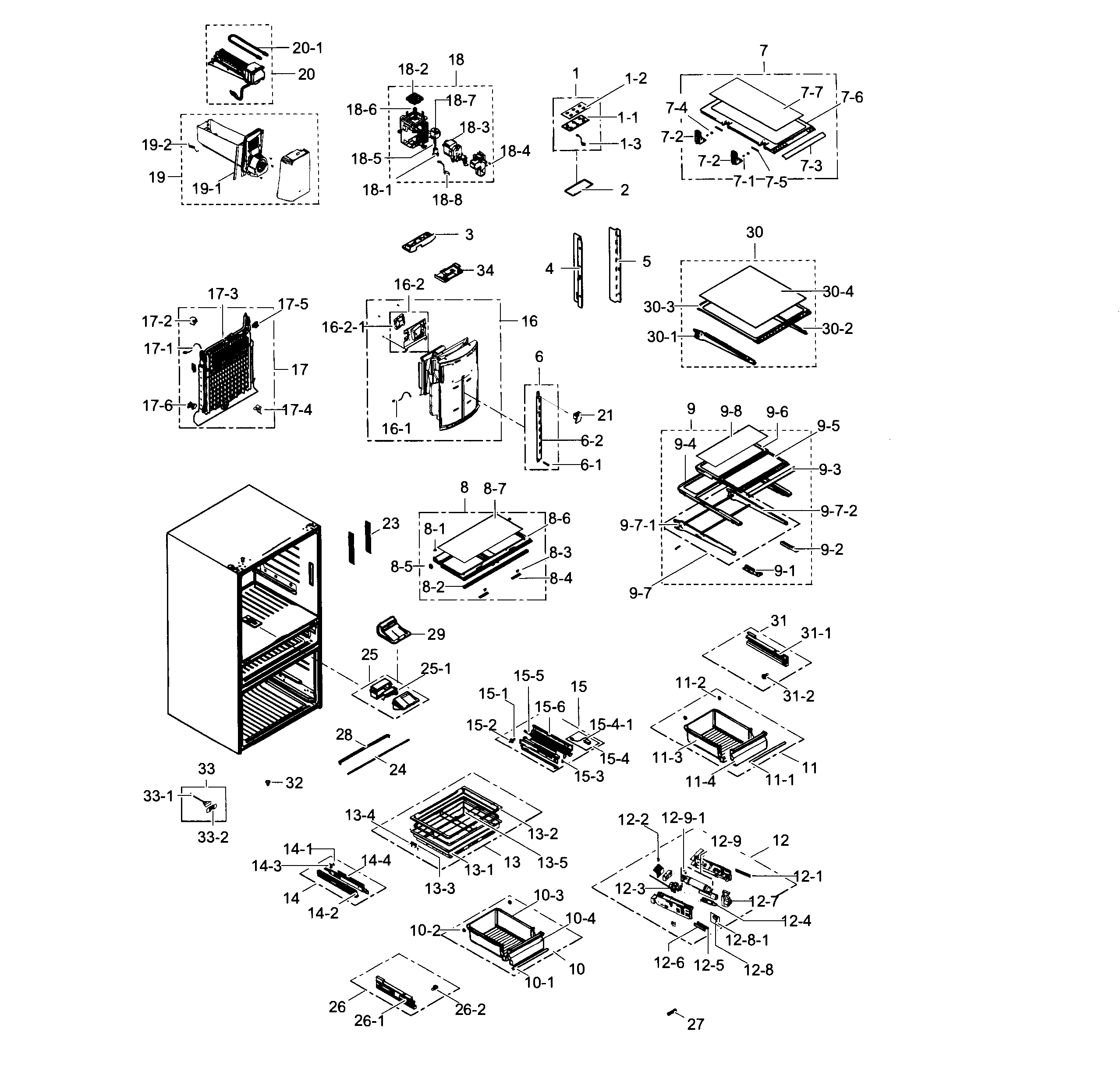 Samsung RF24FSEDBSR/AA-05 refrigerator / icemaker diagram