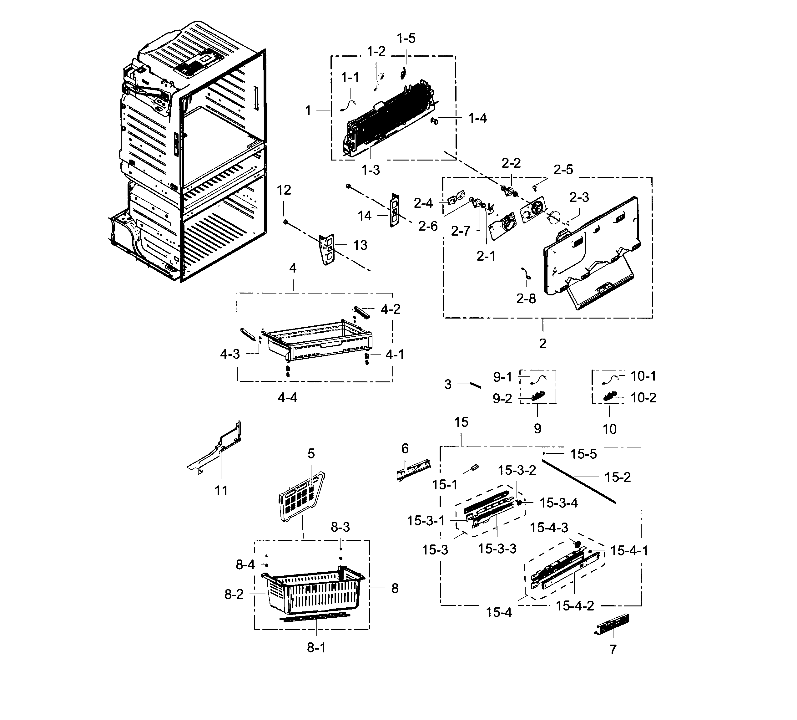 Samsung RF25HMEDBBC/AA-02 freezer diagram