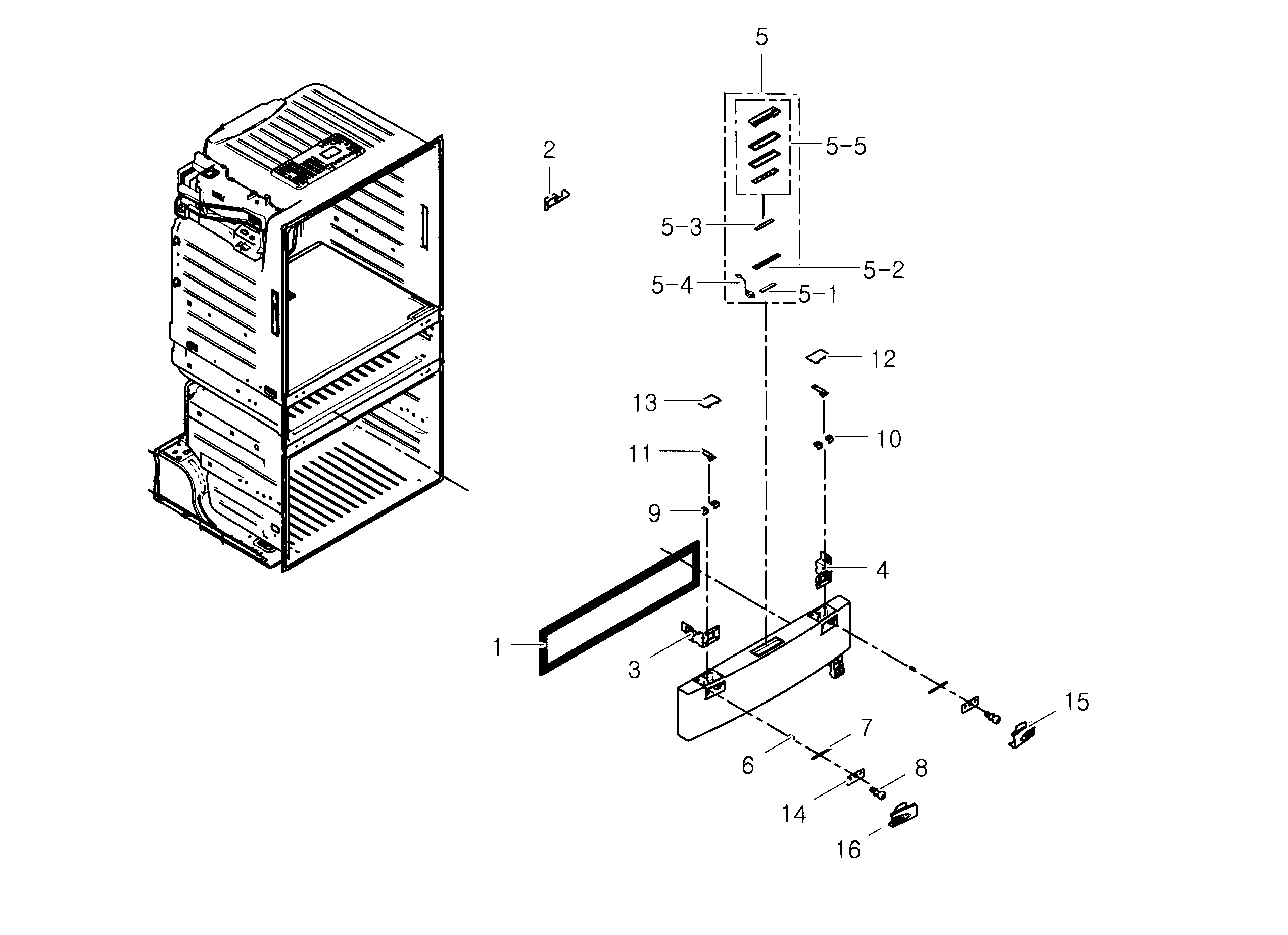 Samsung RF25HMEDBBC/AA-02 flexzone door diagram