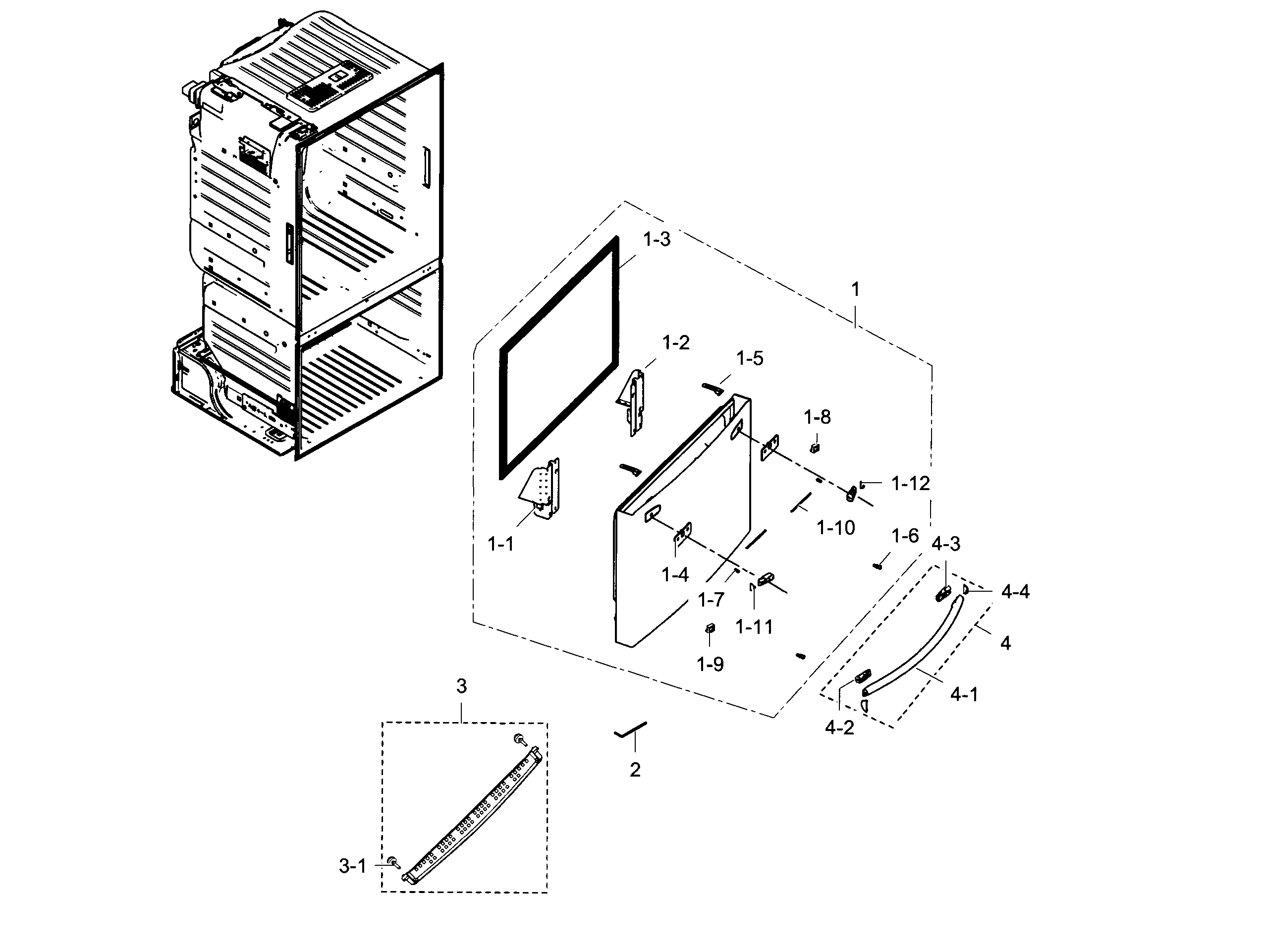 Samsung RF23HCEDBSR/AA-05 freezer door diagram