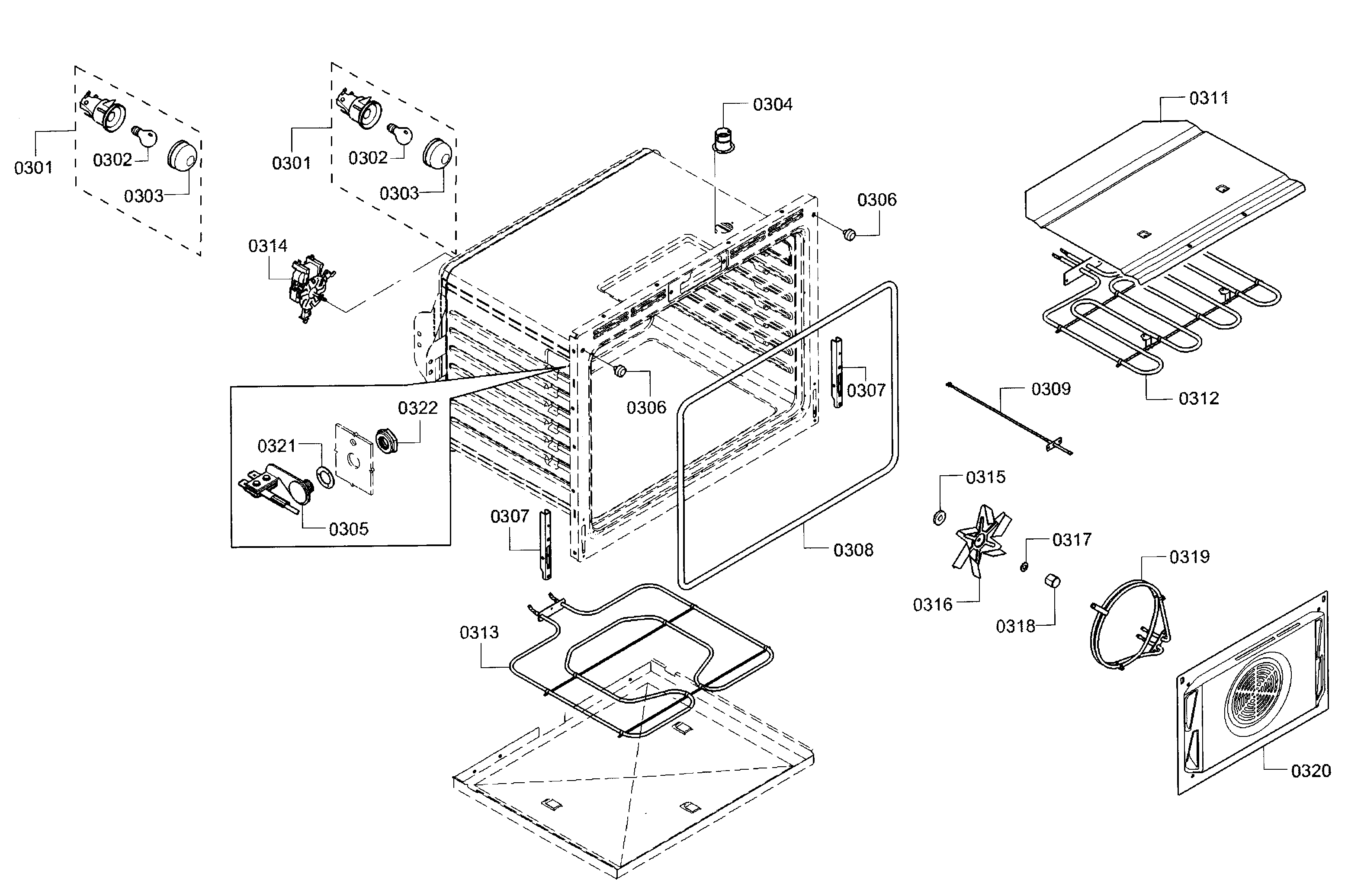 Bosch HEIP054U/02 cavity & convection diagram