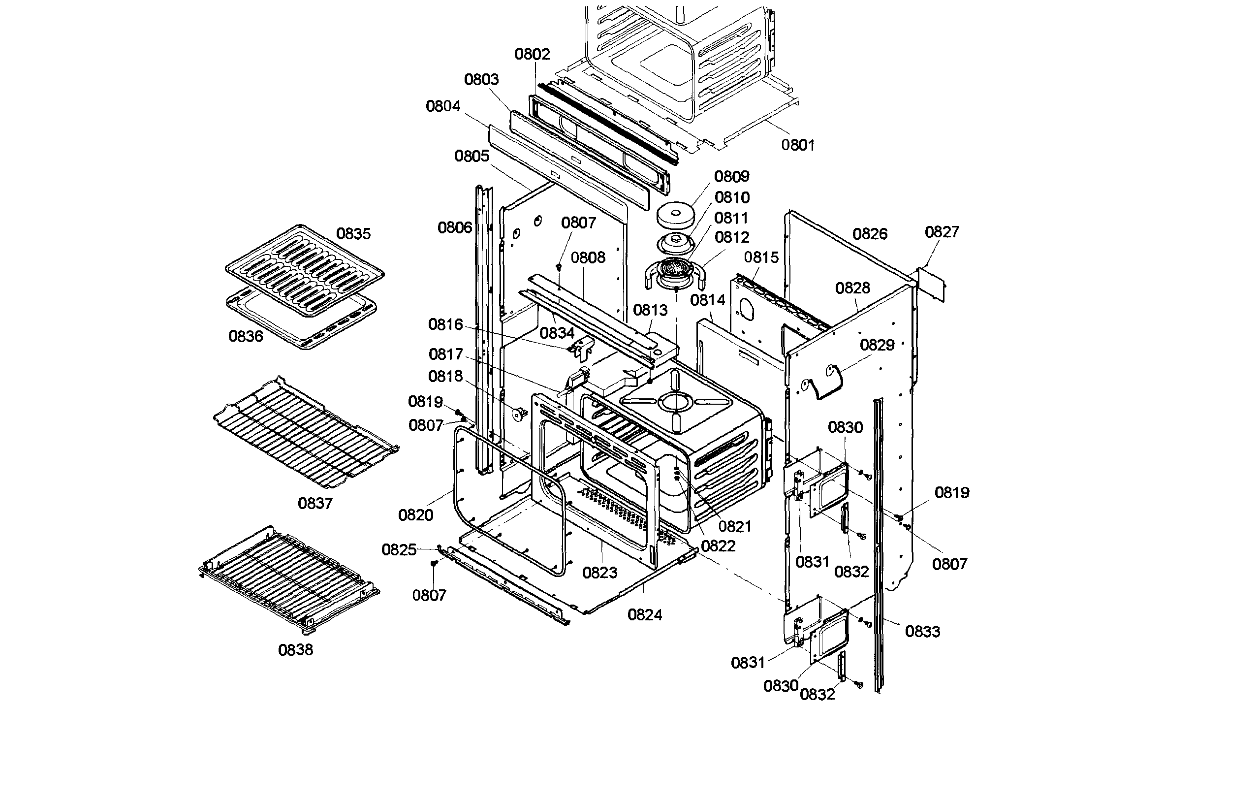 Bosch HBL752AUC/02 frame diagram
