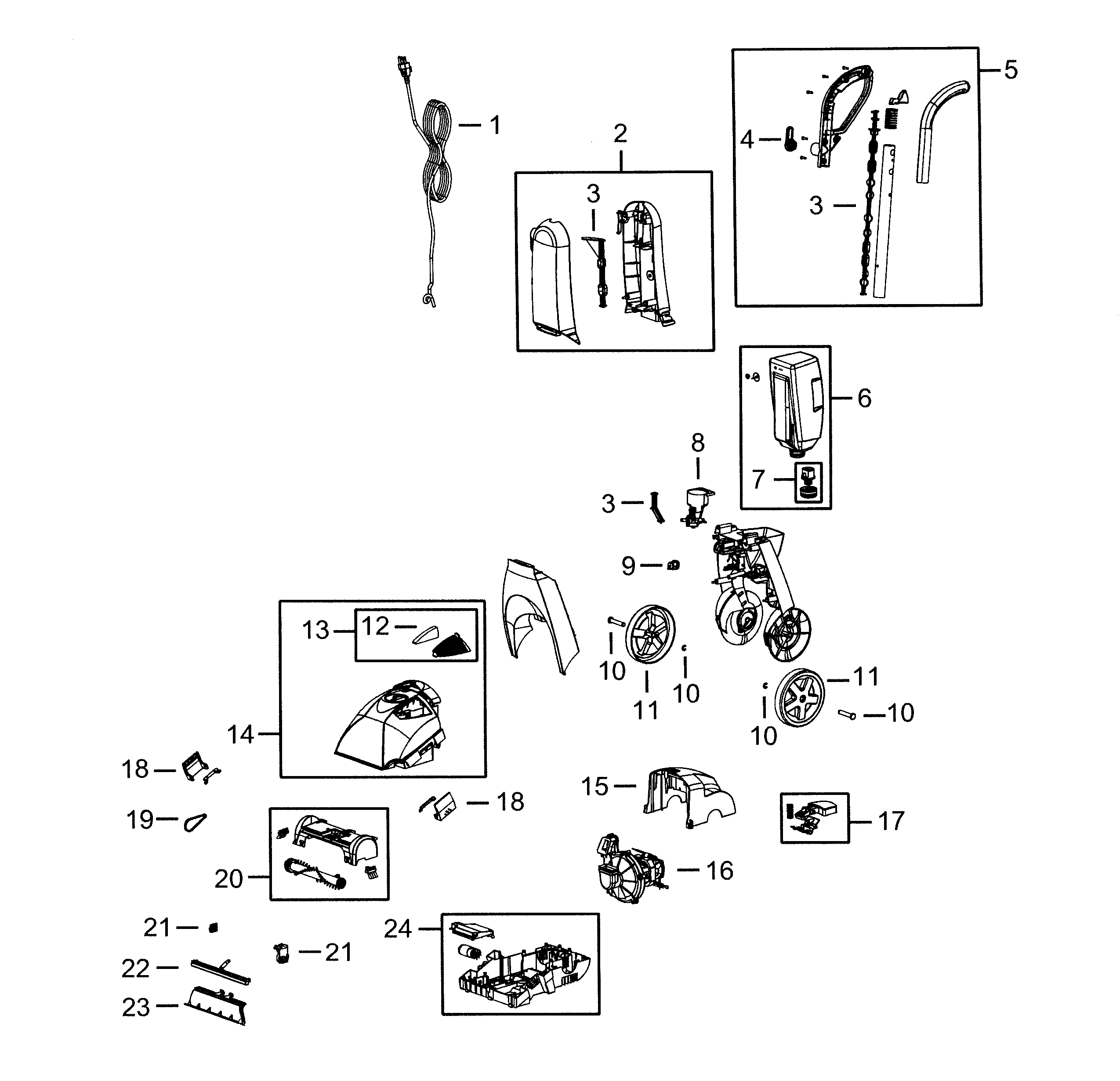 Bissell 47B2 main assy diagram