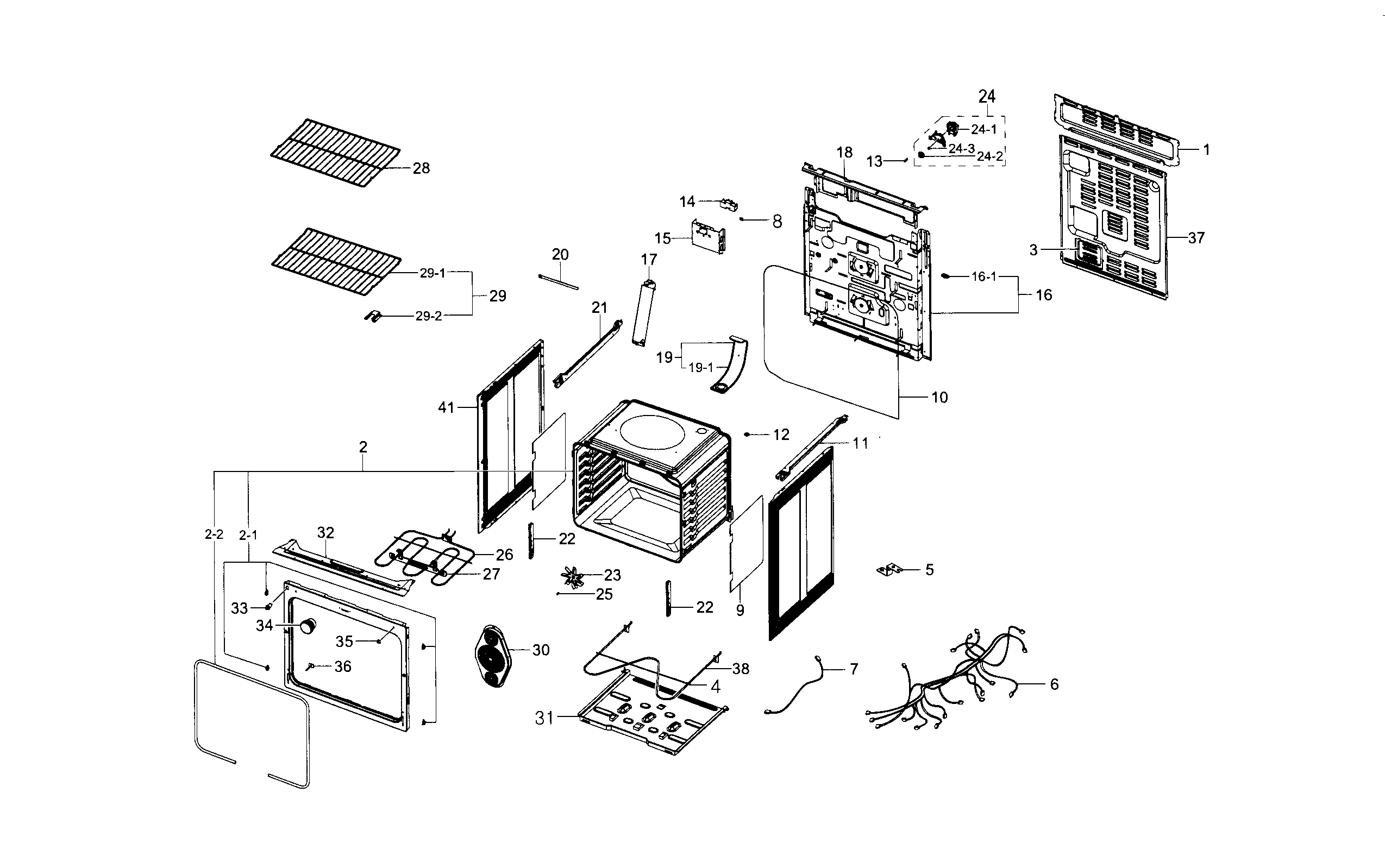 Samsung NE594R0ABSR/AA-01 main assy diagram