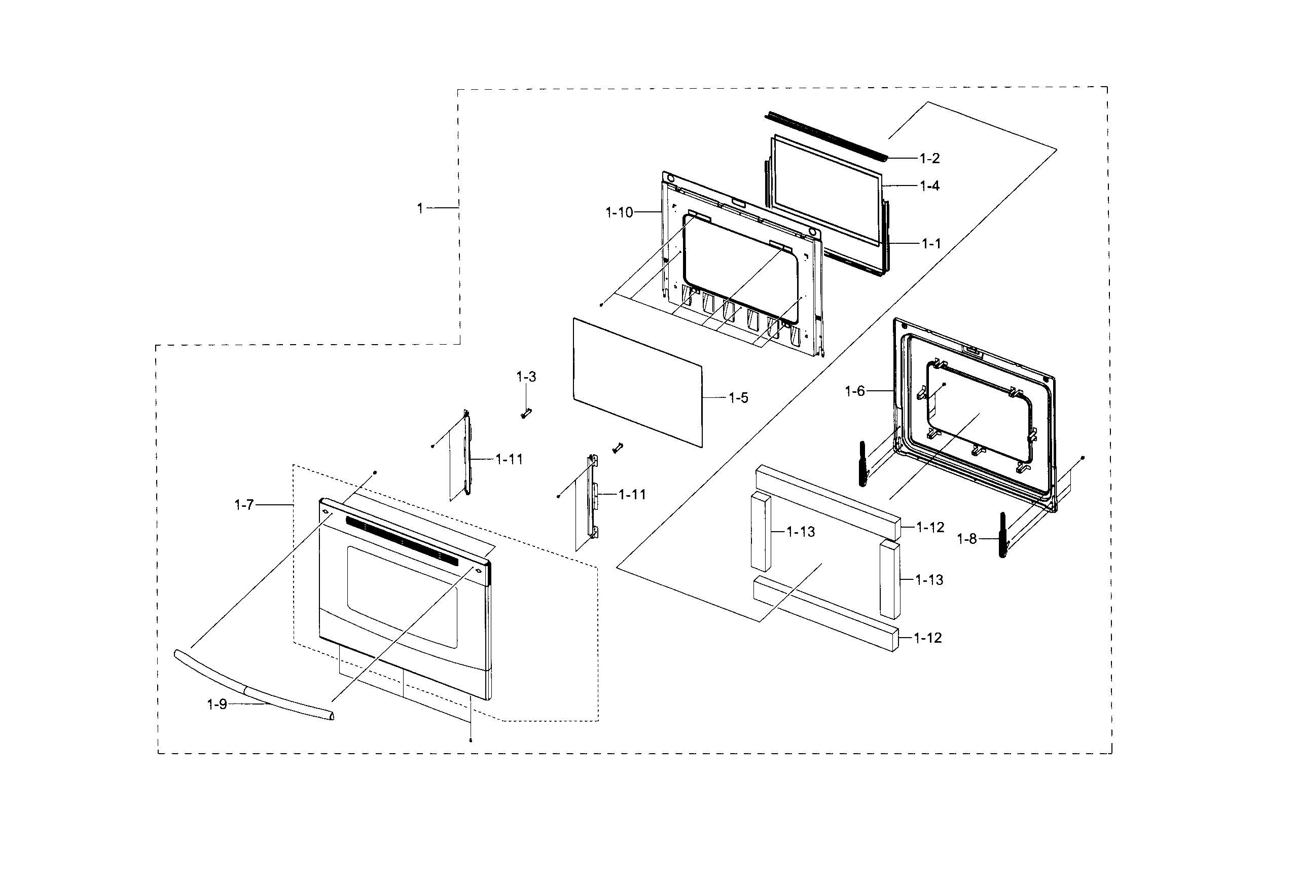 Samsung NE594R0ABSR/AA-01 door diagram