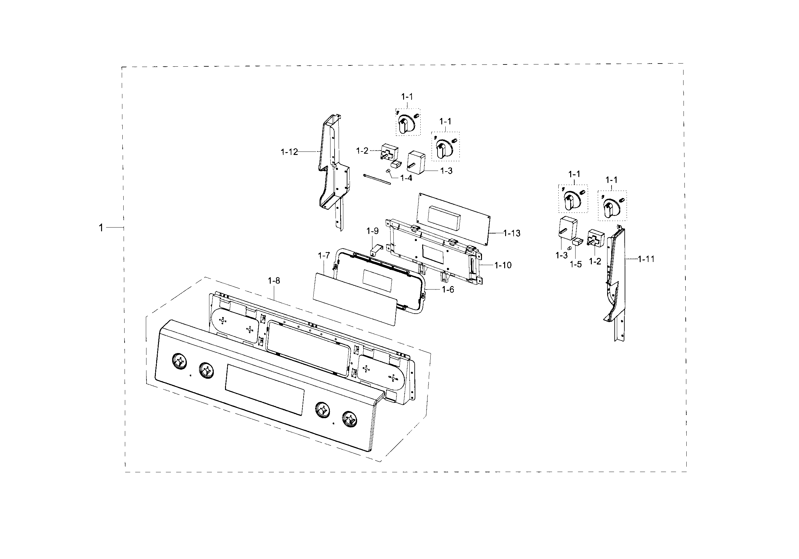 Samsung NE594R0ABSR/AA-01 control panel diagram