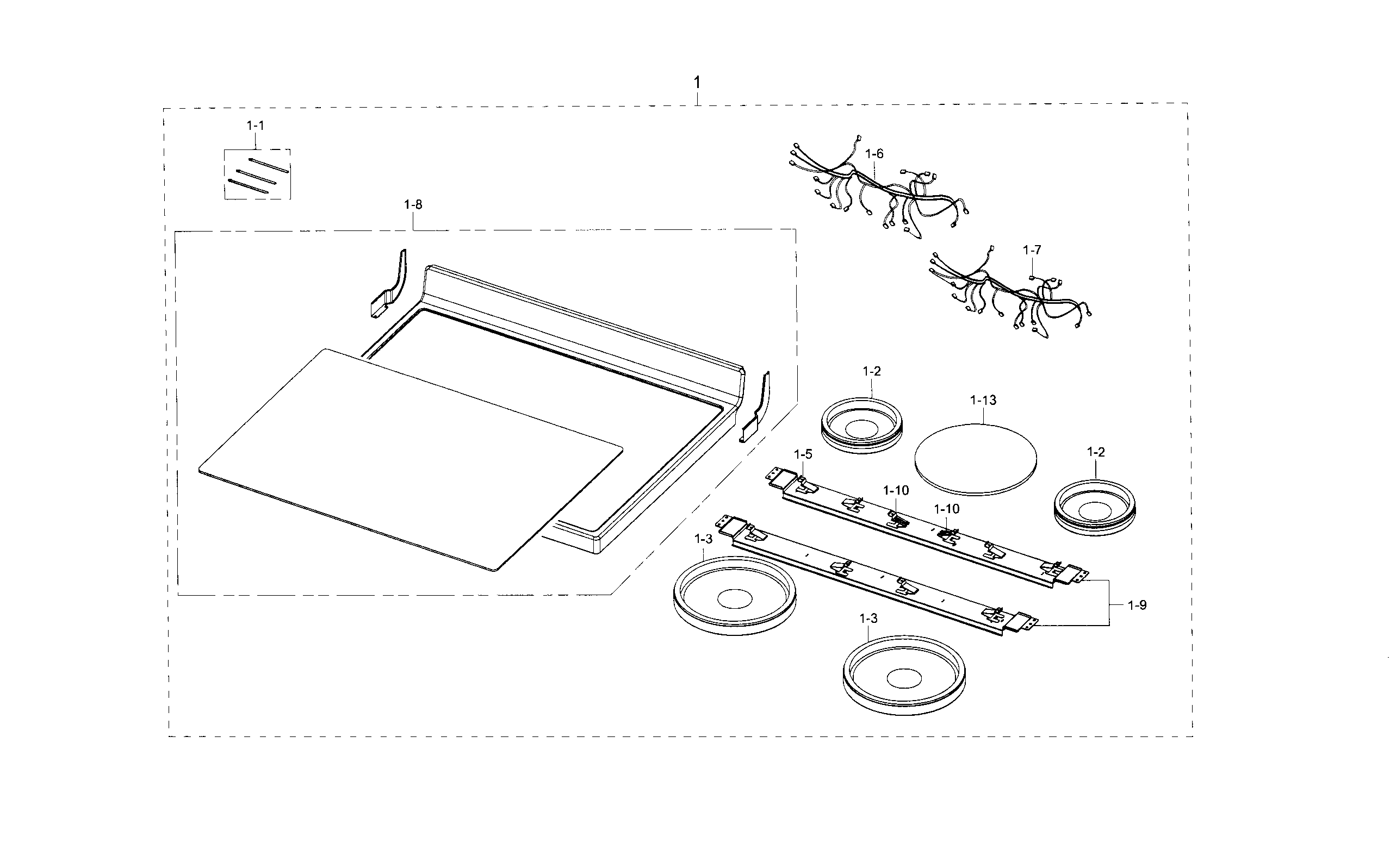 Samsung NE594R0ABSR/AA-01 cooktop diagram