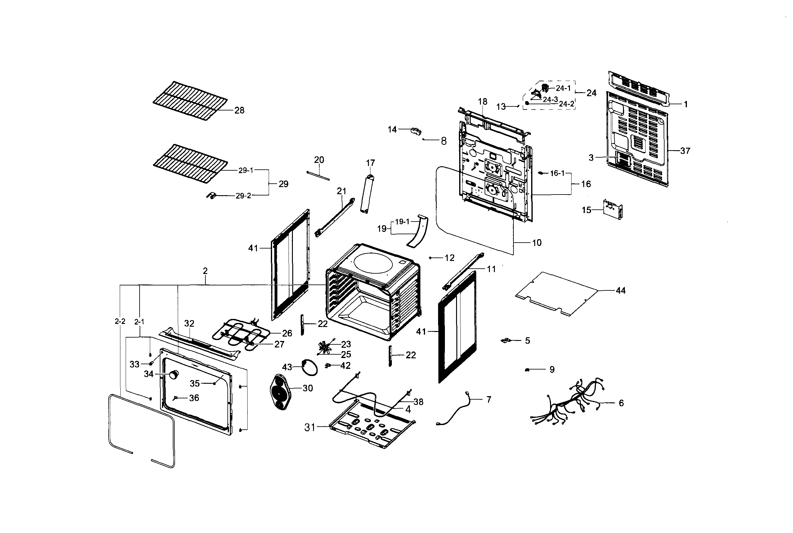 Samsung NE595R0ABBB/AA-01 main assy diagram