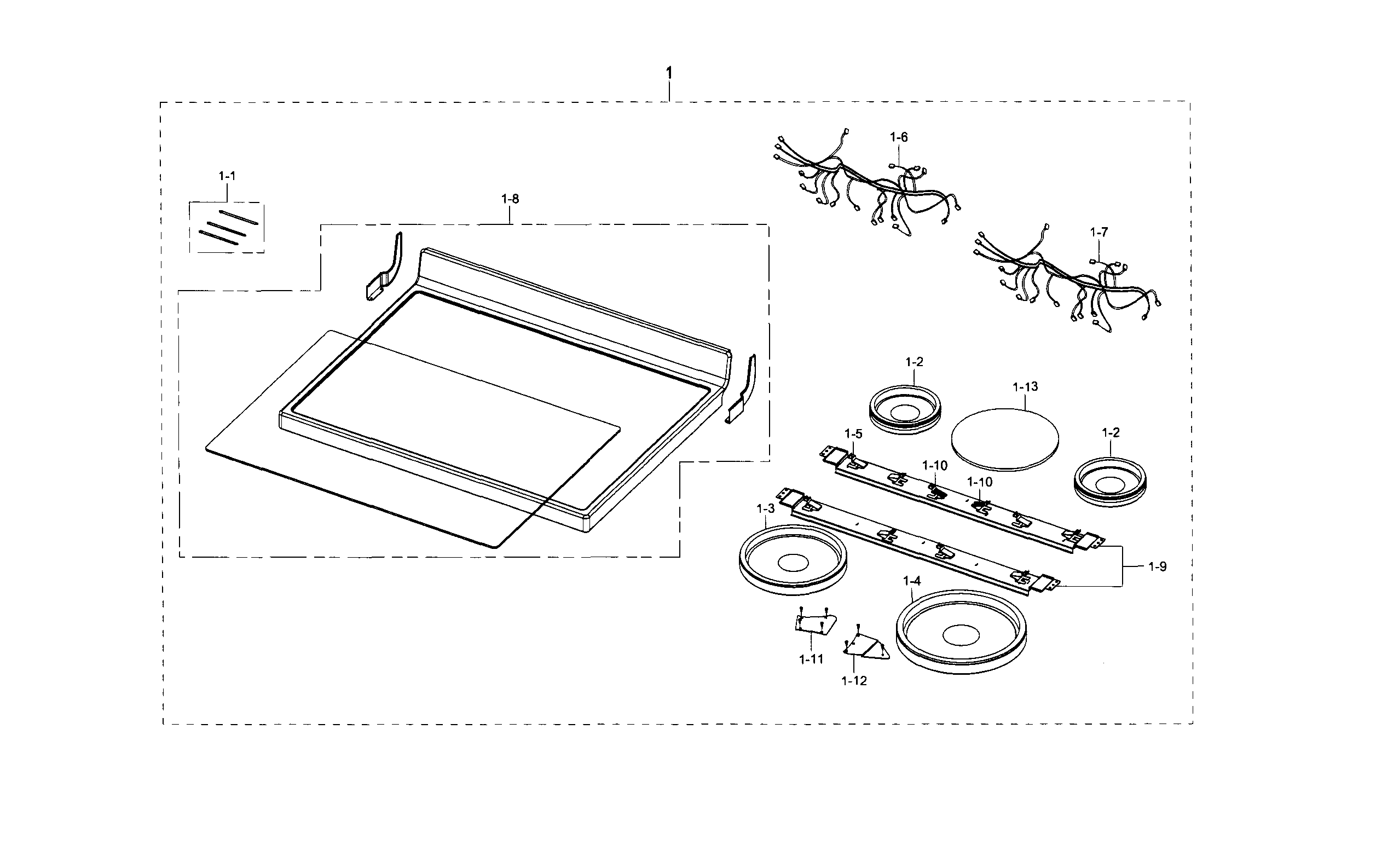 Samsung NE595R0ABBB/AA-01 cooktop diagram