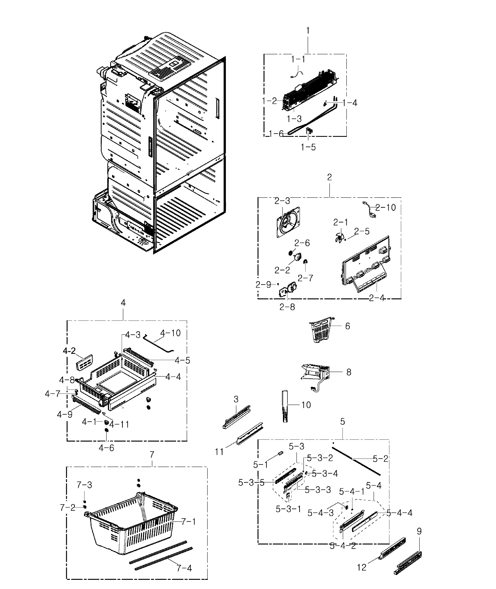 Samsung RF23HCEDBSR/AA-00 freezer assy/ icemaker diagram