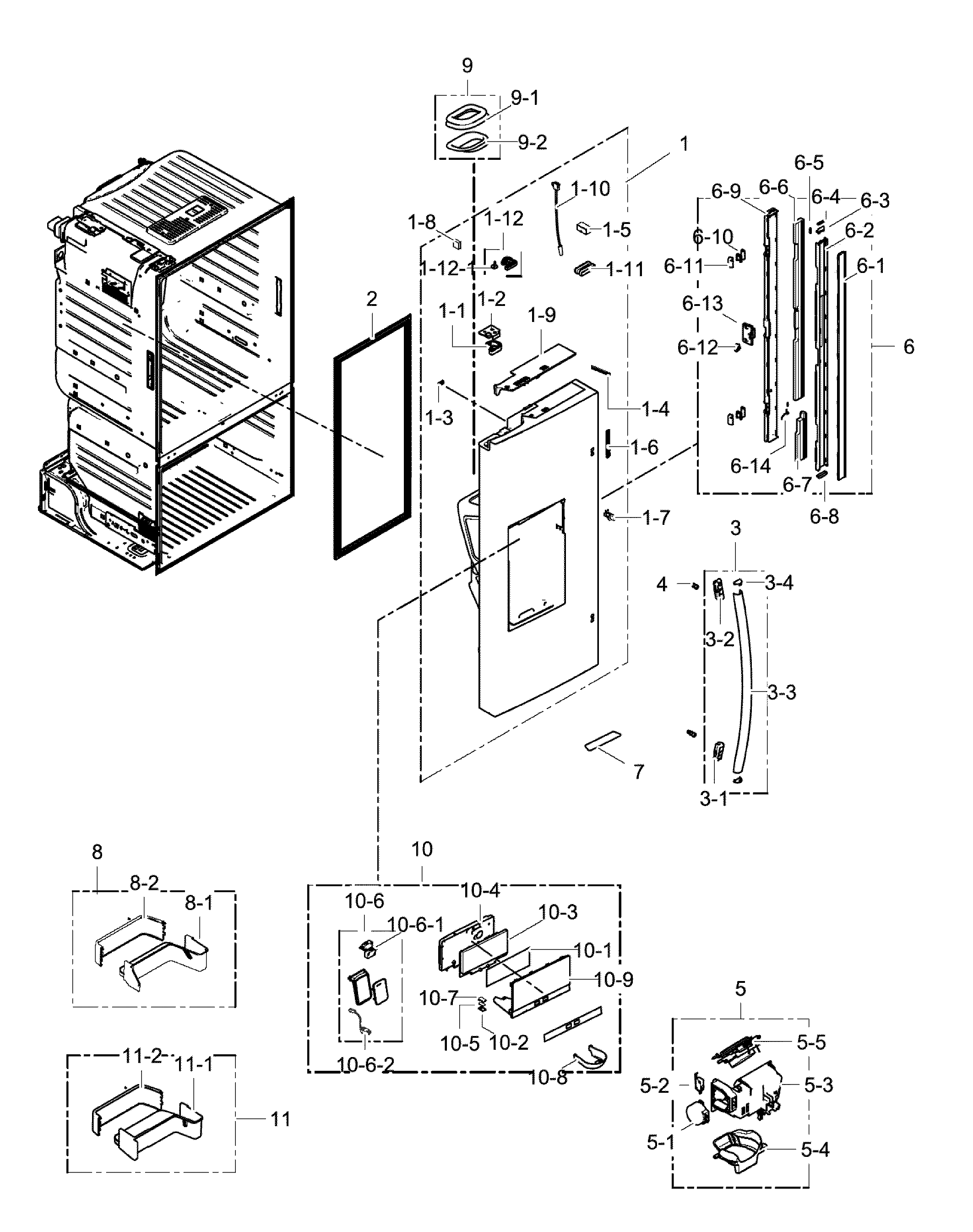 Samsung RF23HCEDBSR/AA-00 fridge door l diagram