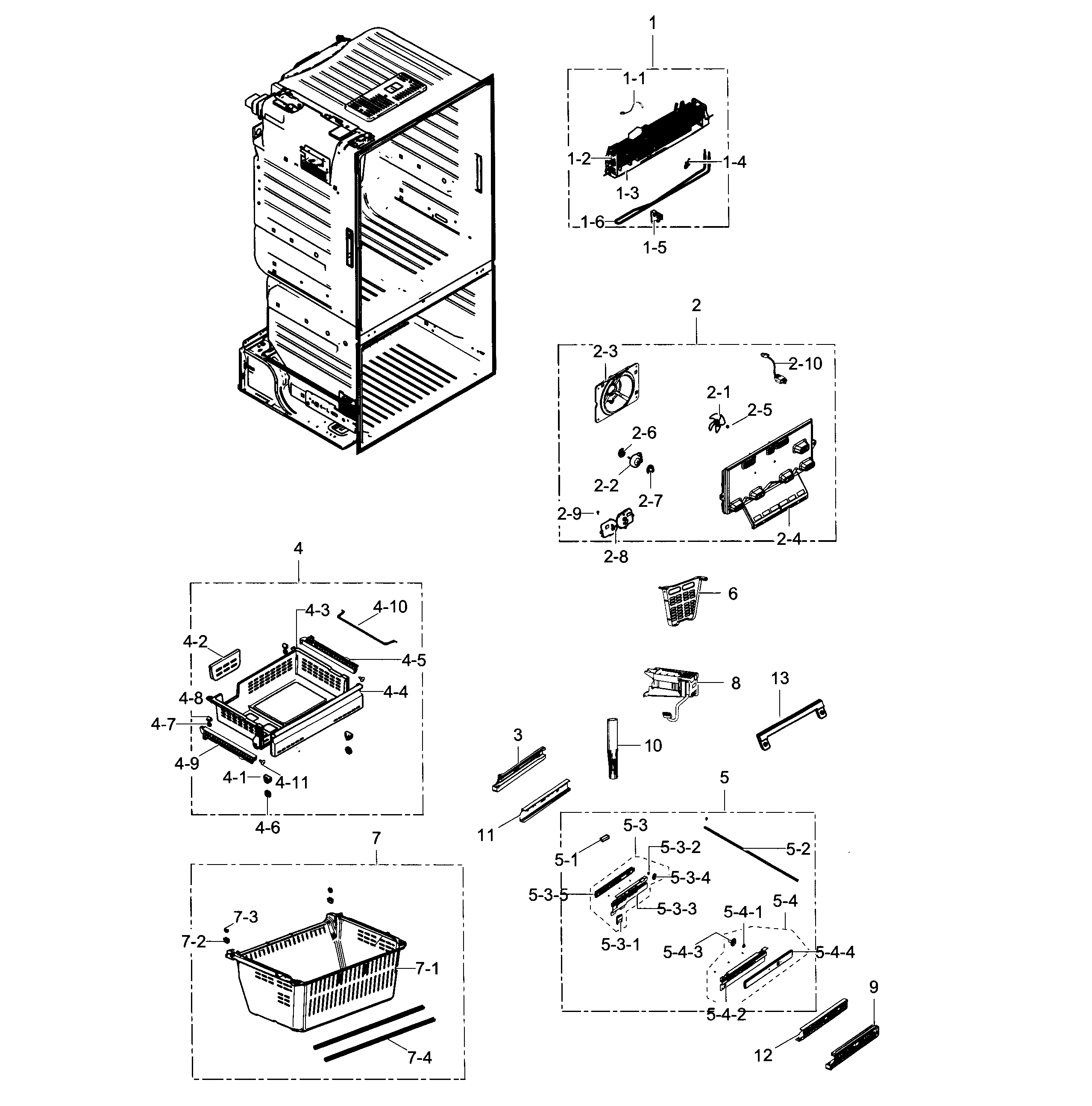 Samsung RF23HCEDBWW/AA-03 freezer / icemaker diagram