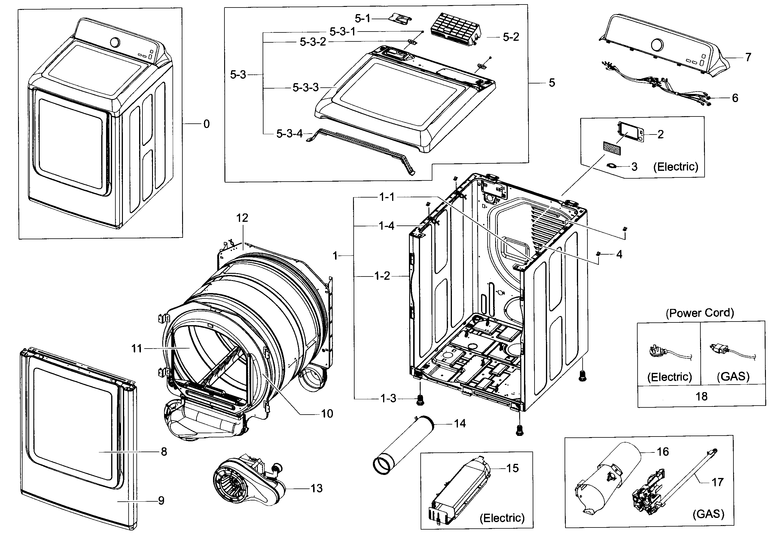 Samsung DV40J3000GW/A2-00 main assy diagram
