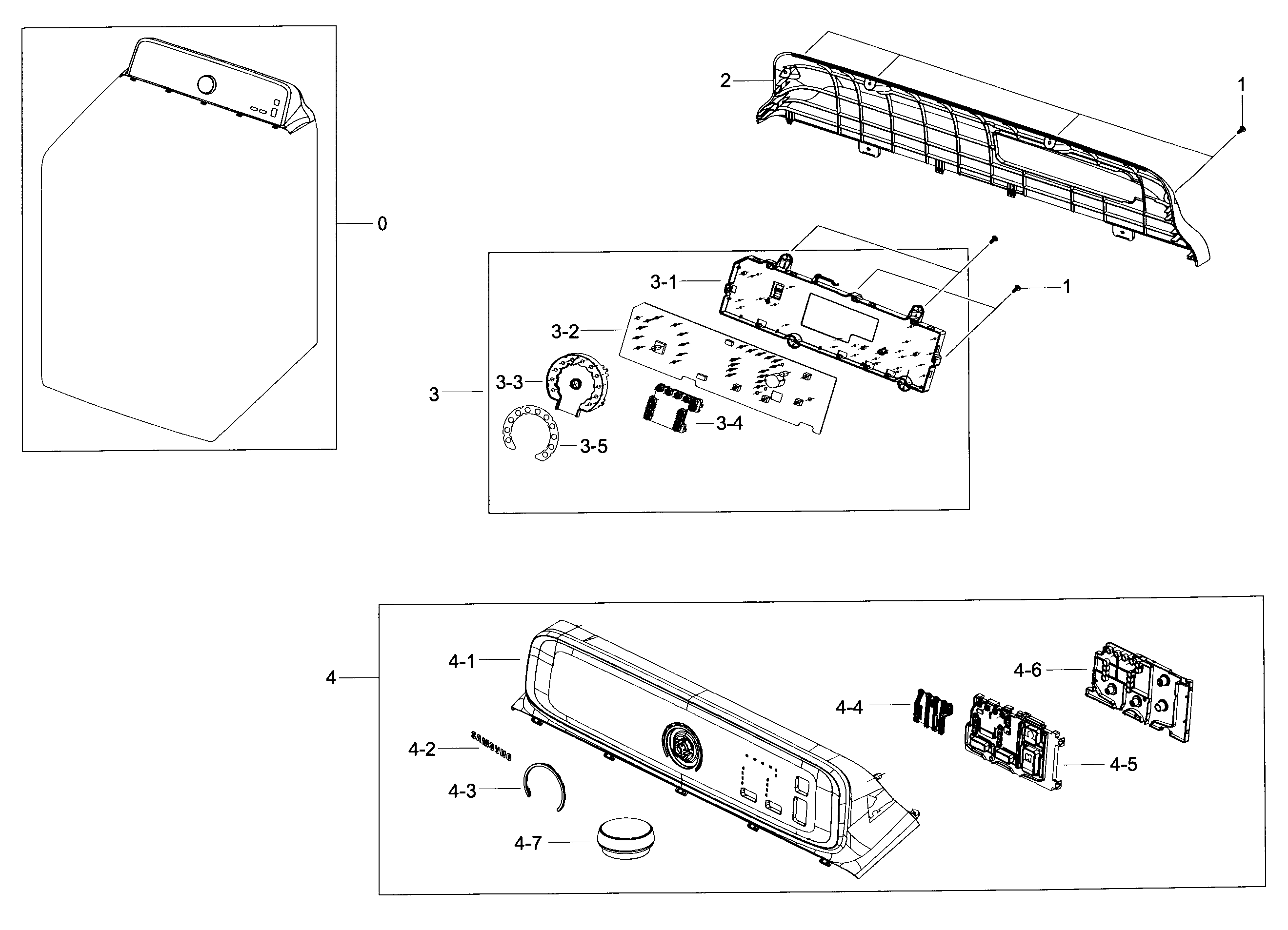Samsung DV40J3000GW/A2-00 control panel diagram