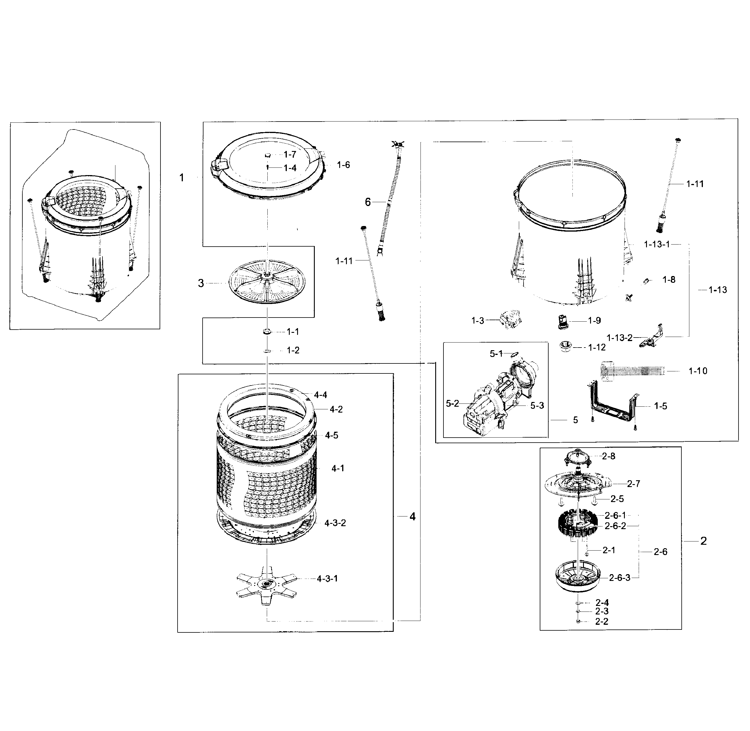 Samsung WA52J8060AW/A2-00 tub assy diagram