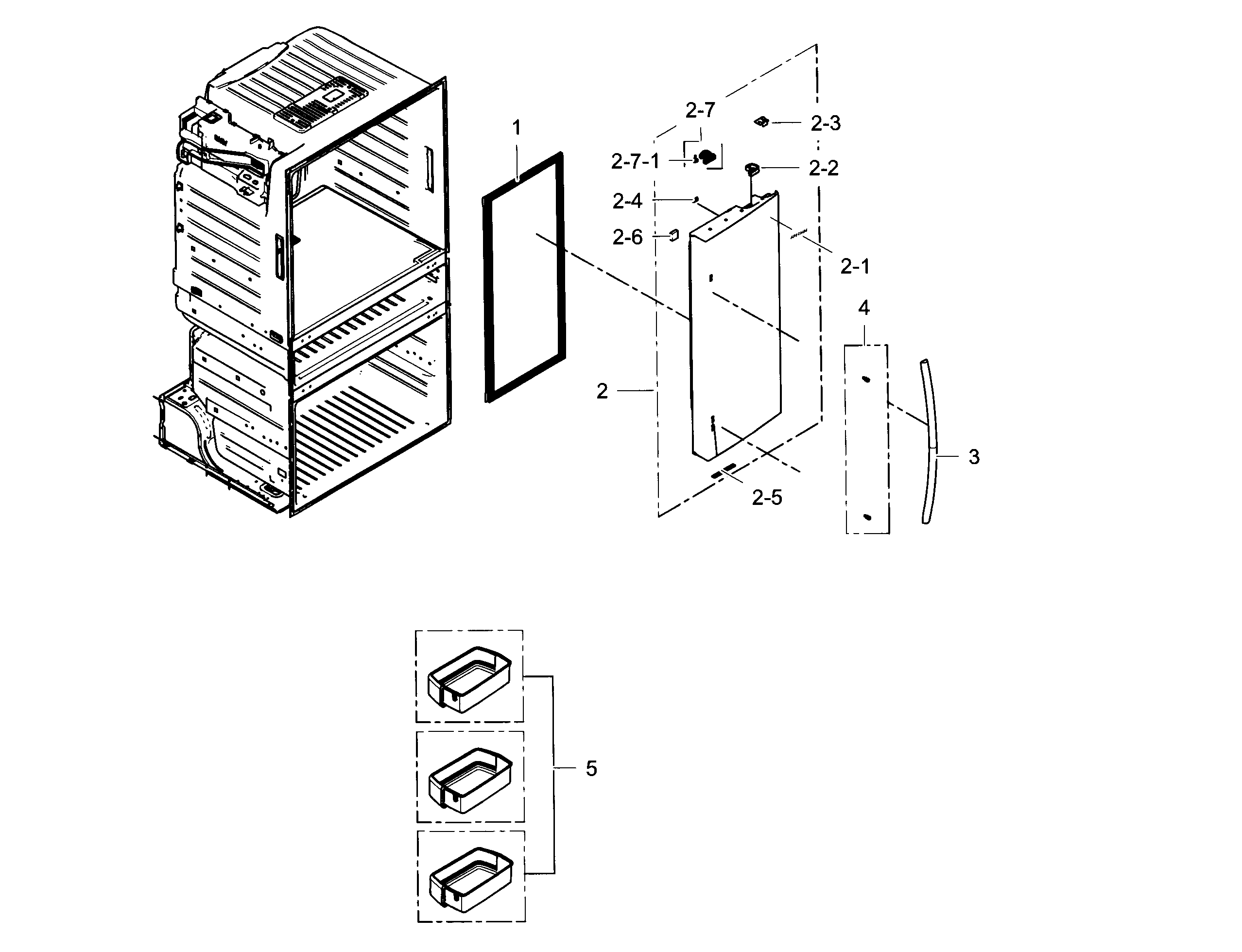 Samsung RF25HMEDBBC/AA-03 fridge door r diagram