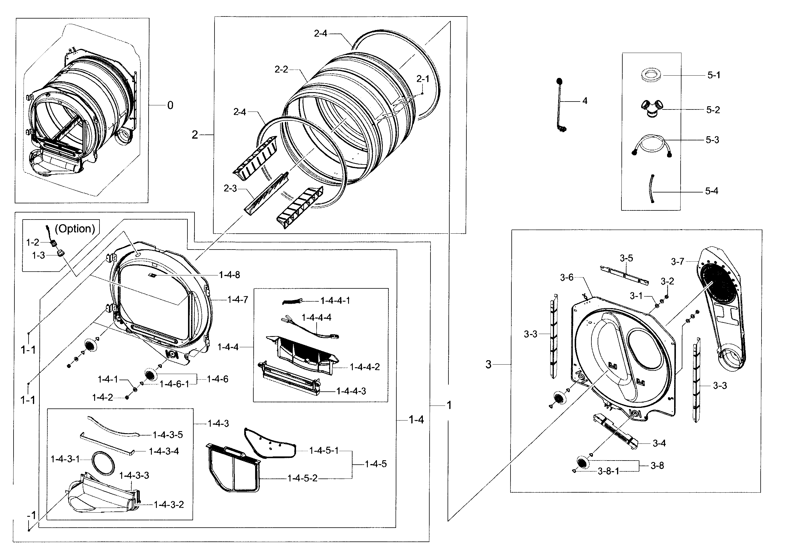 Samsung DV48J7700GW/A2-00 drum parts diagram