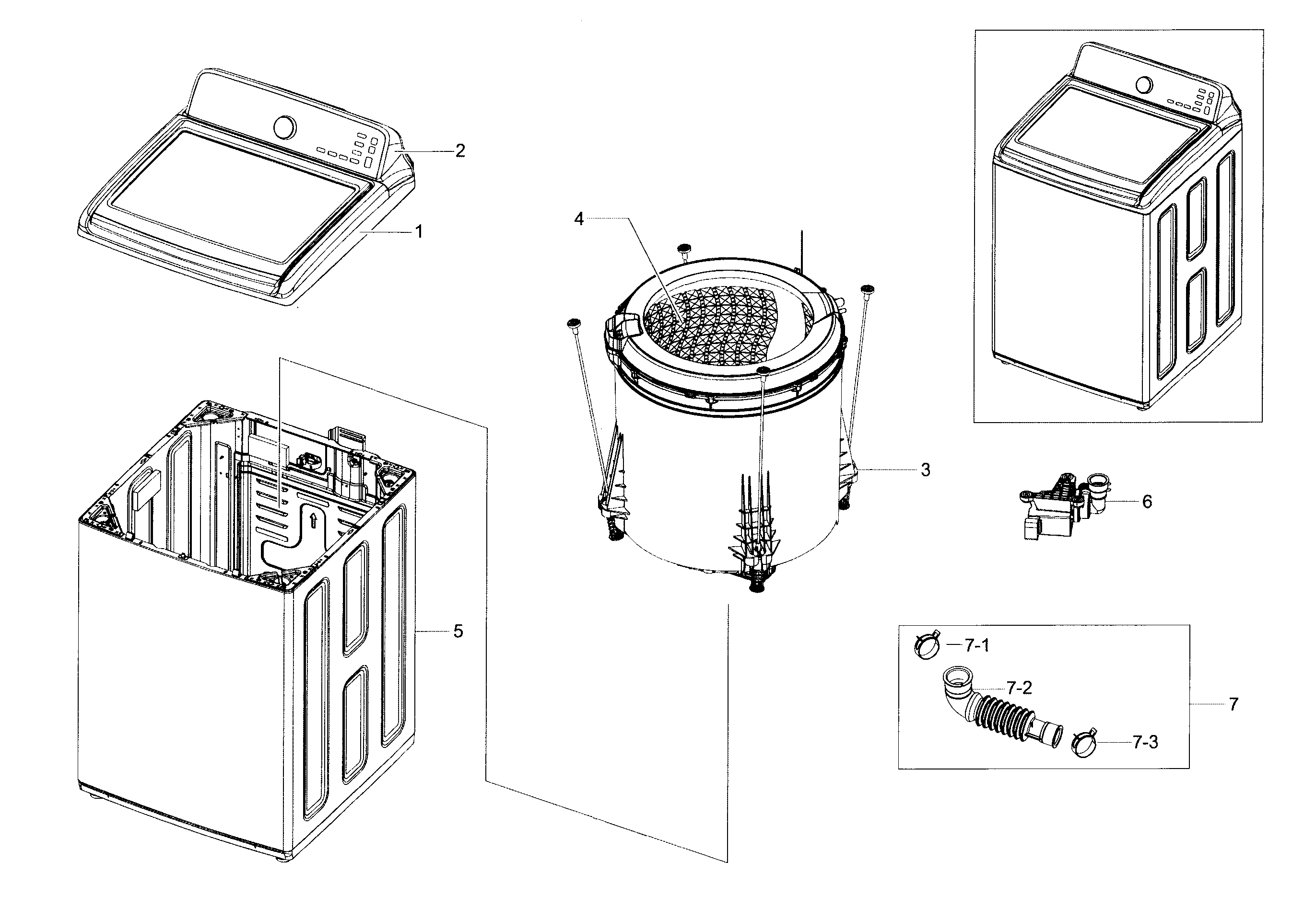 Samsung WA40J3000AW/A2-00 main assy diagram
