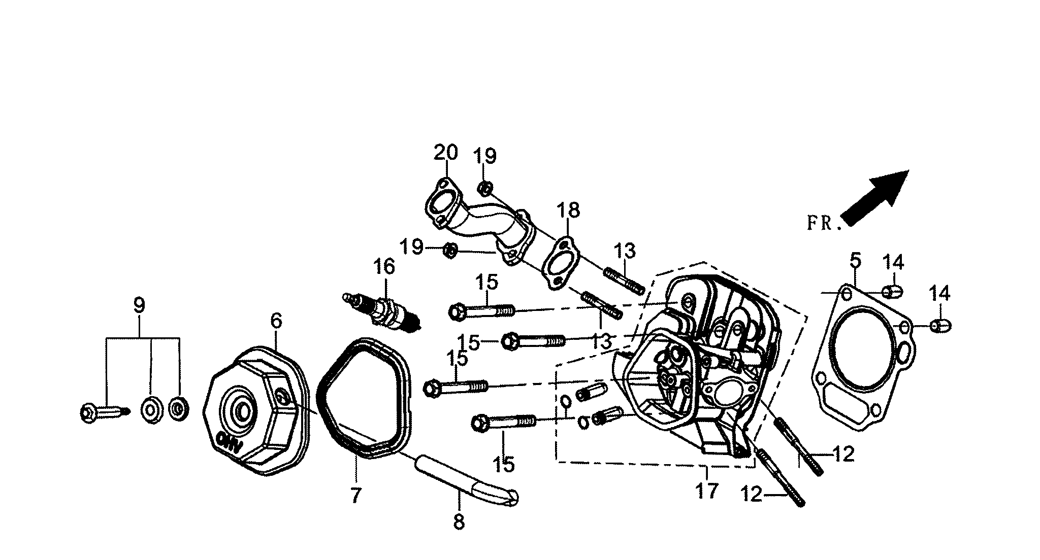 Generac 005939-5 cylinder head diagram