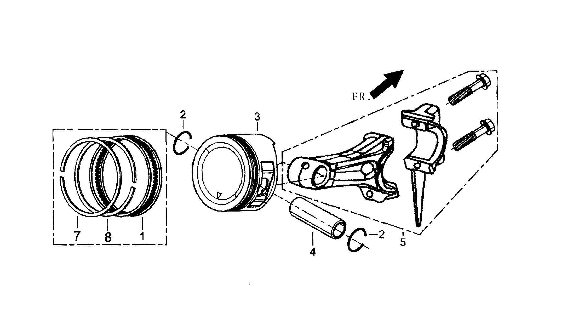 Generac 005939-5 piston rings/rod diagram