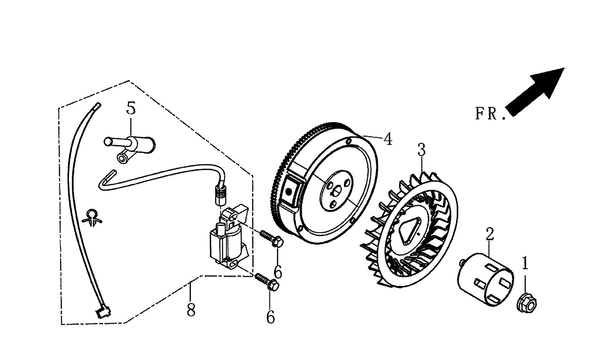 Generac 005939-5 flywheel & ignition diagram