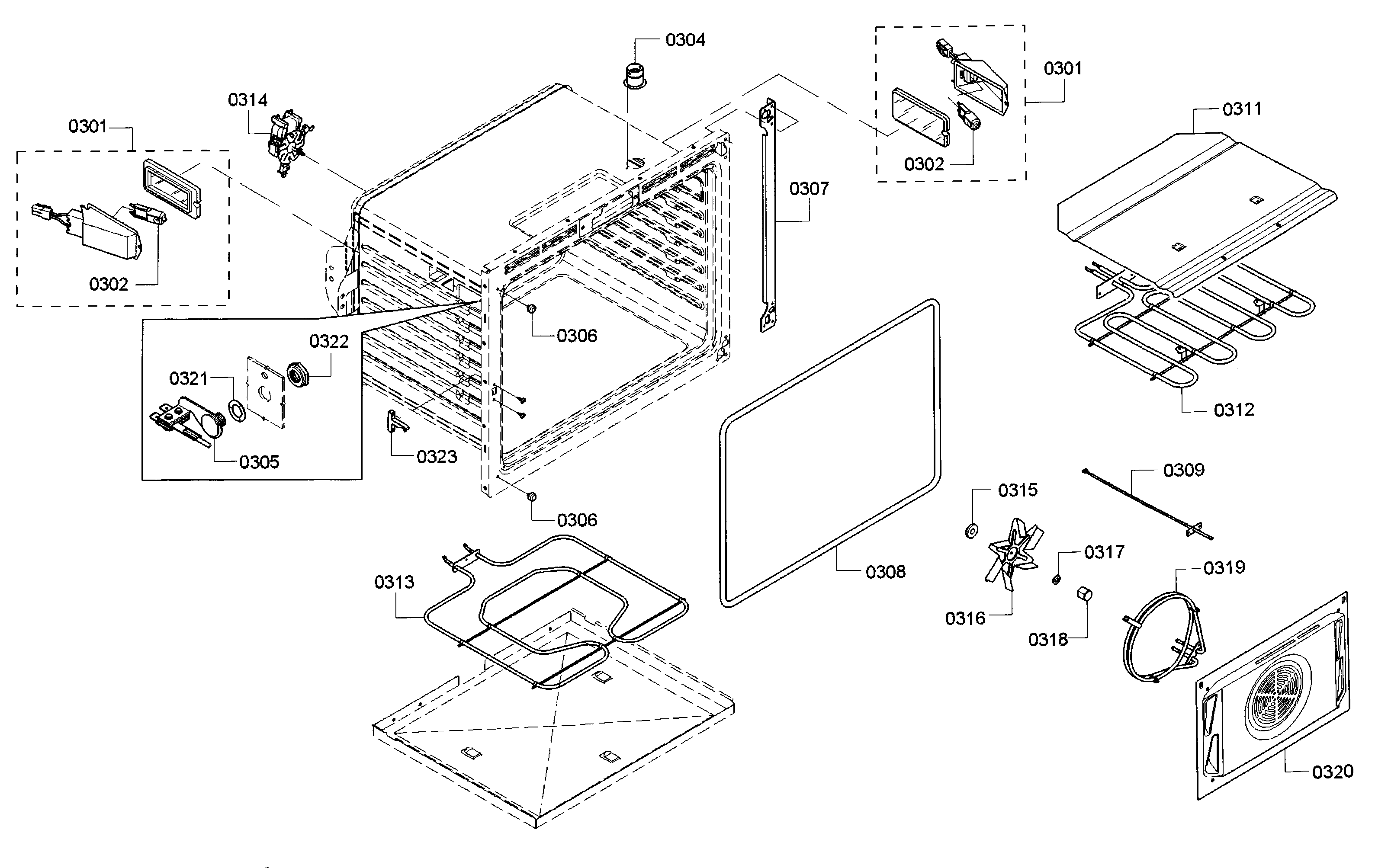 Bosch HBLP651RUC/01 cavity 1 diagram