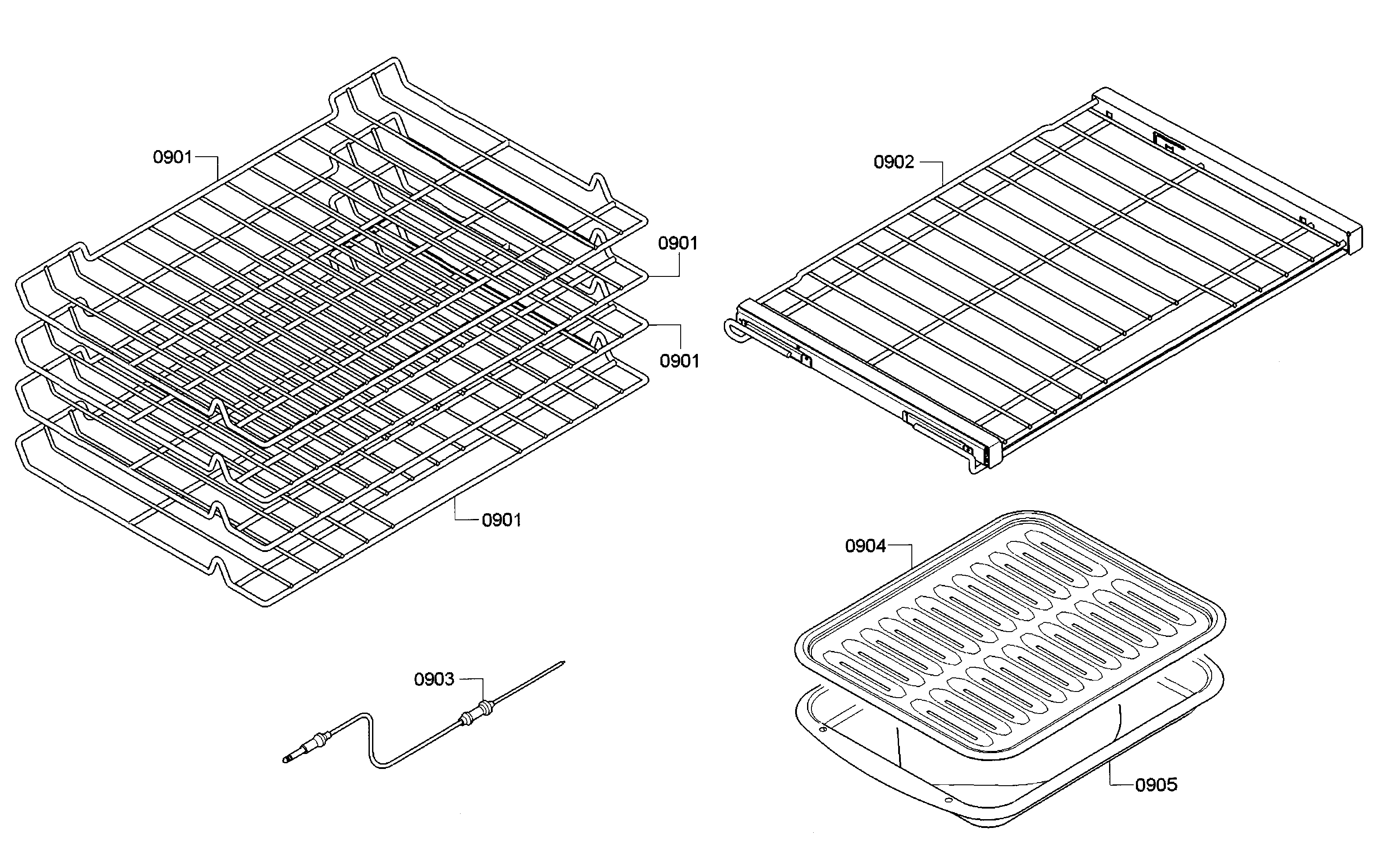 Bosch HBLP651RUC/01 rack diagram