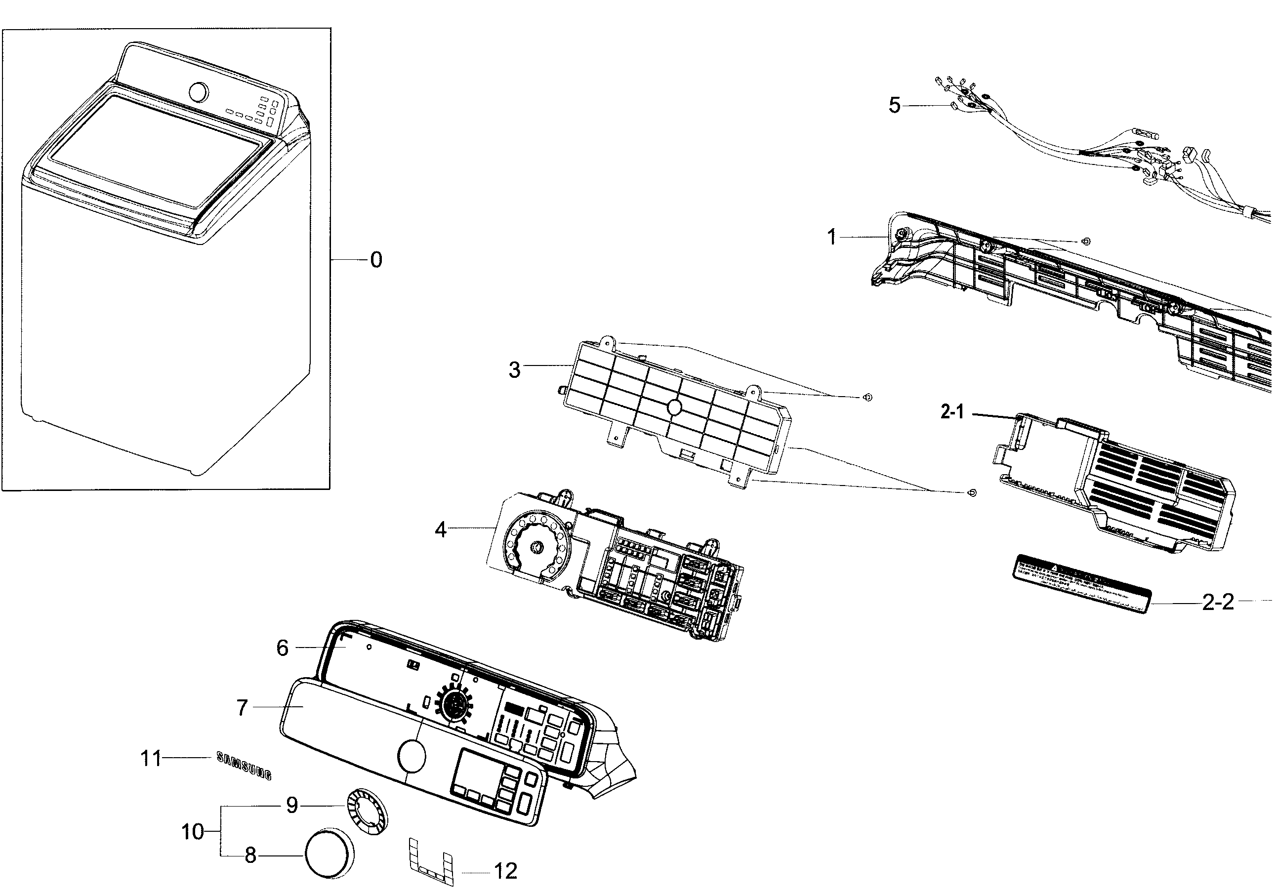Samsung WA45H7200AW/A2-01 control panel diagram