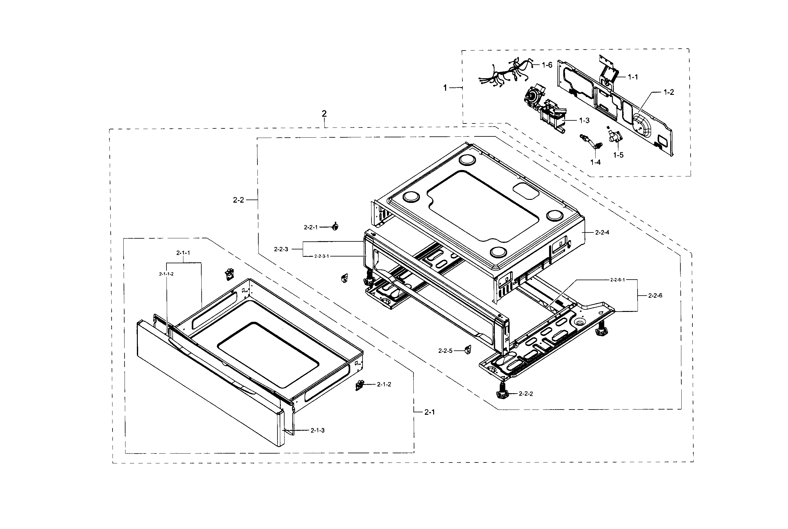 Samsung NX58F5500SS/AA-01 drawer diagram