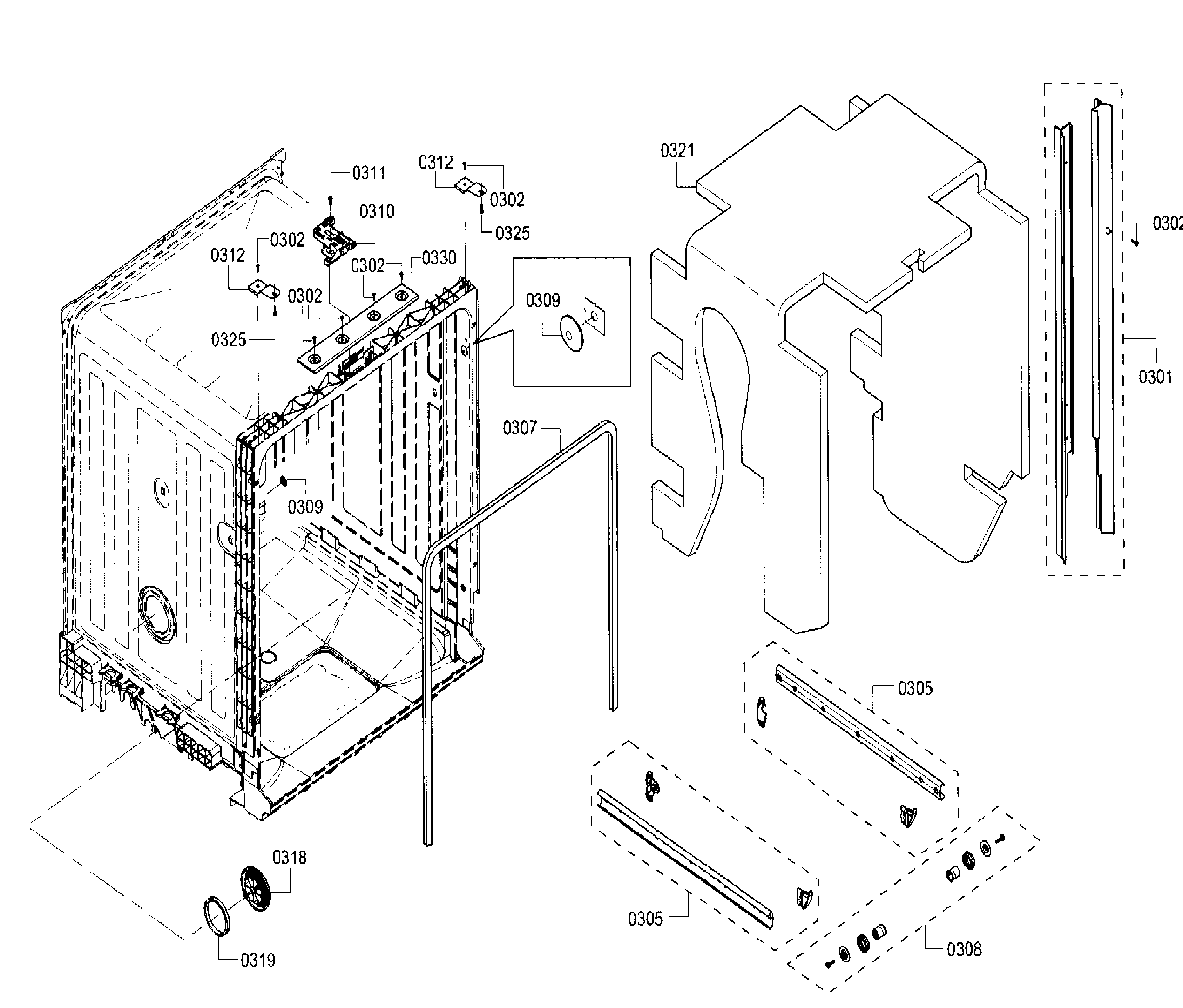 Bosch SHE3AR56UC/21 cabinet diagram