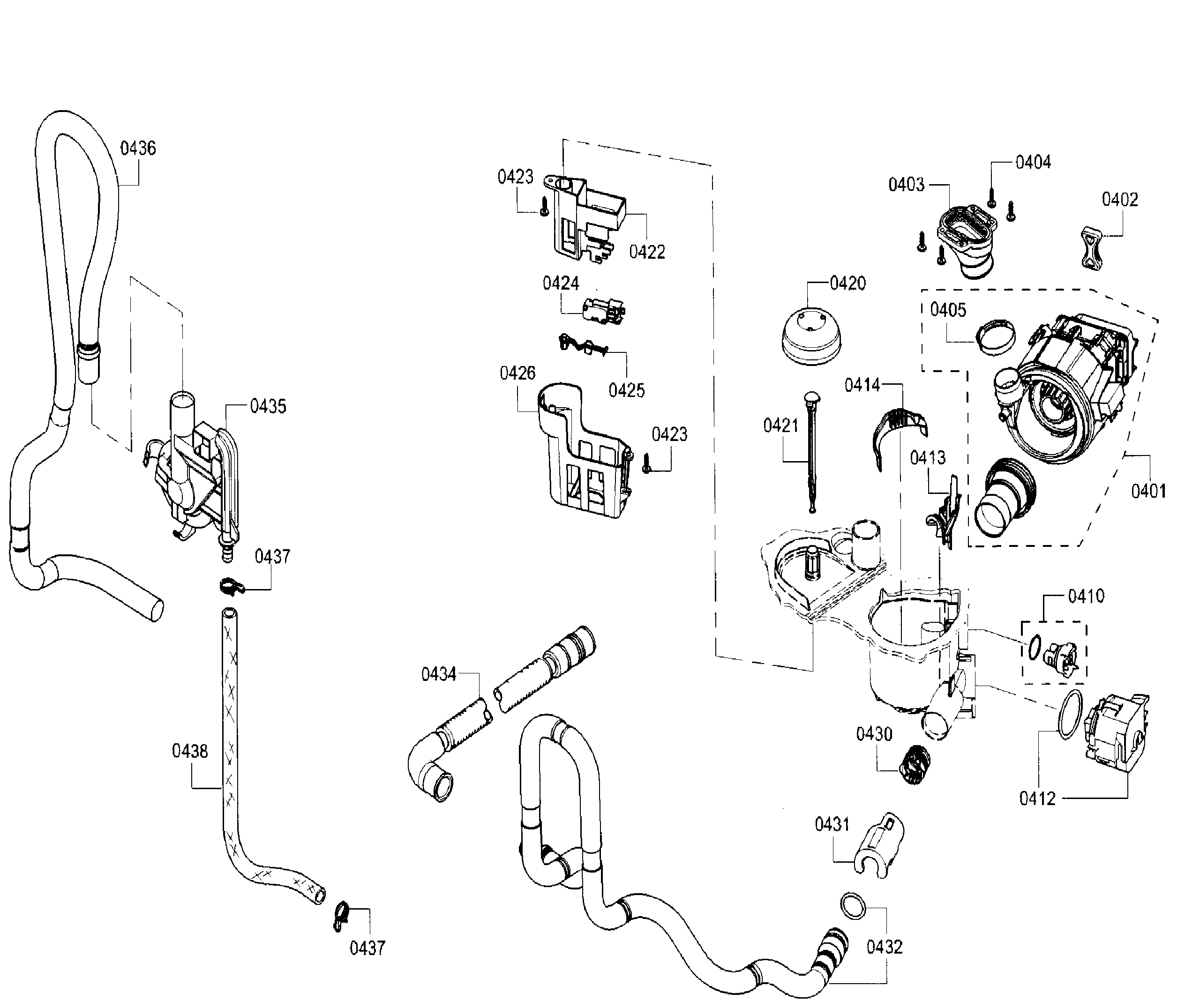 Bosch SHE3AR56UC/21 pump assy diagram