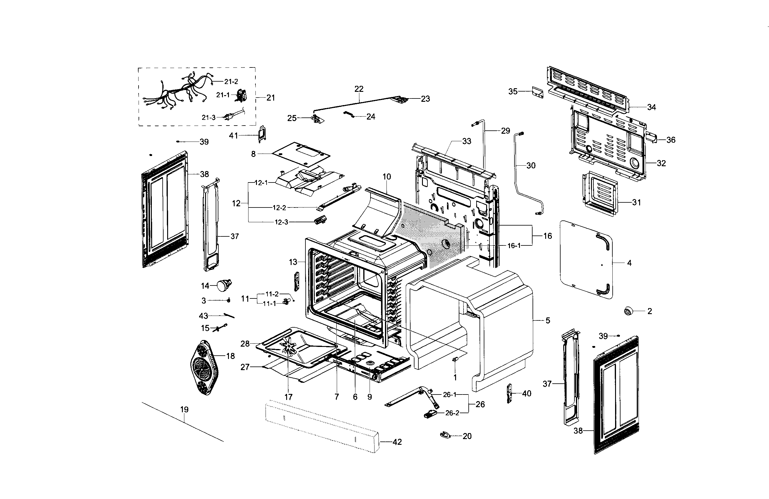 Samsung NX58H5600SS/AA-01 main assy diagram