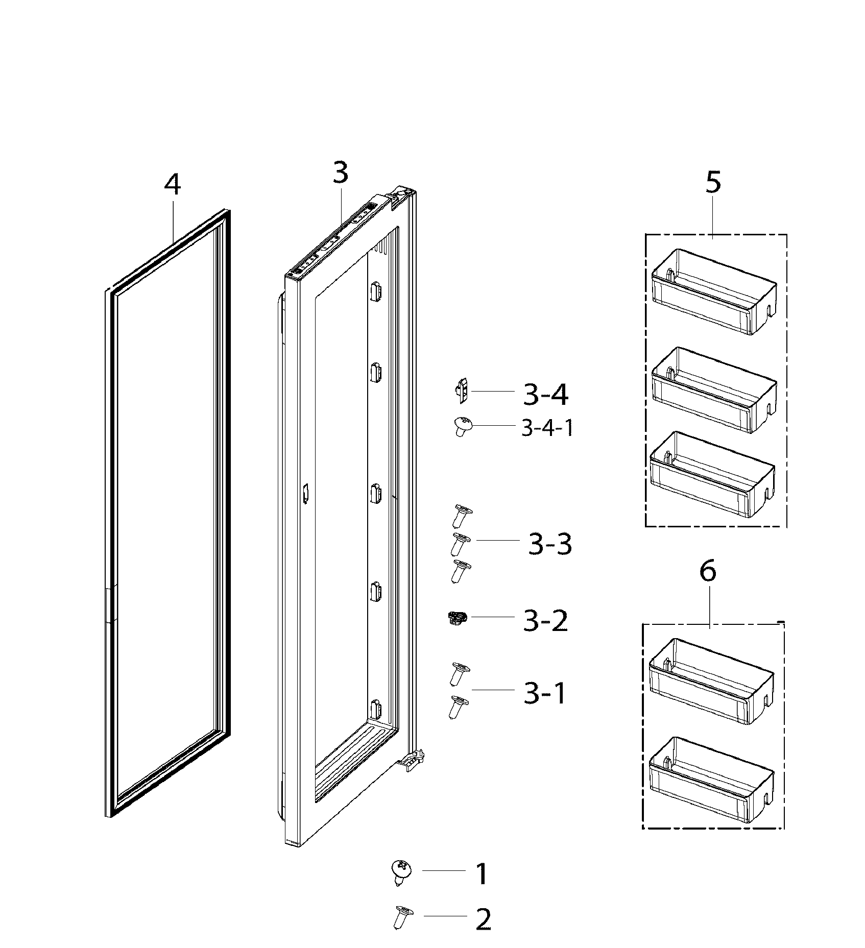 Samsung RH25H5611BC/AA-00 door fridge in diagram