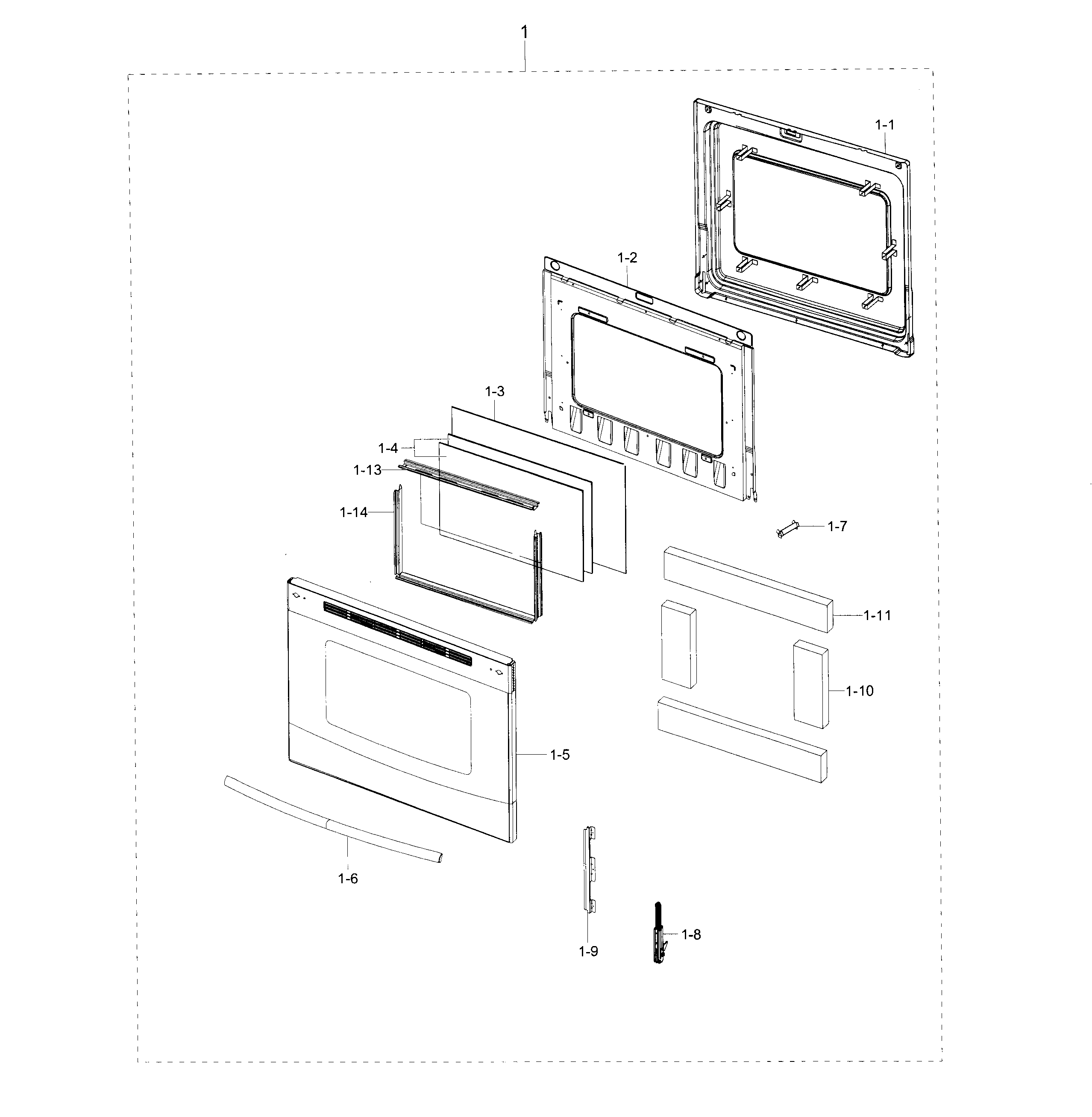 Samsung NE59J3420SS/AA-01 door diagram