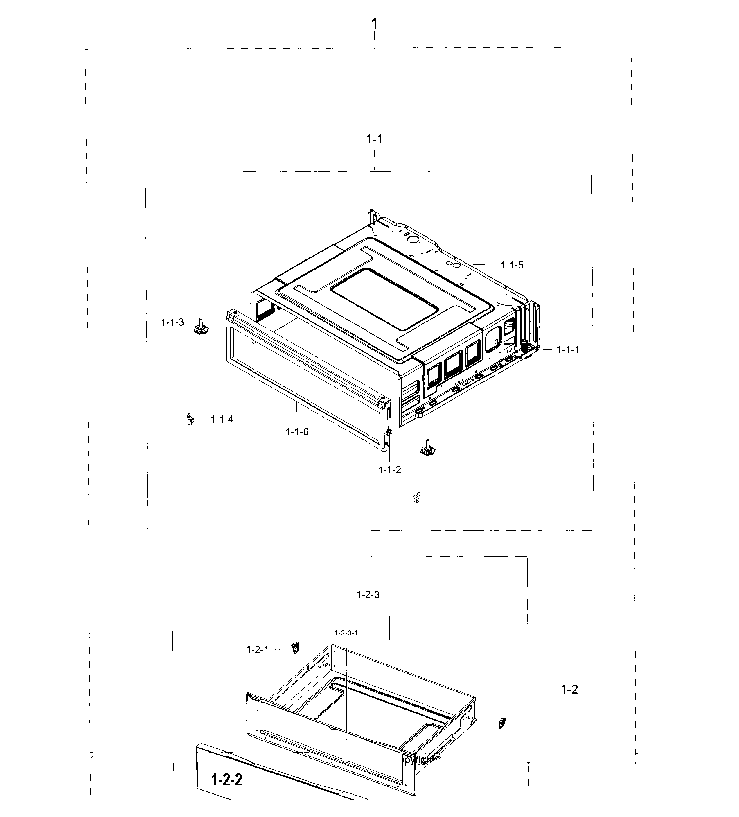 Samsung NE59J3420SS/AA-01 drawer diagram